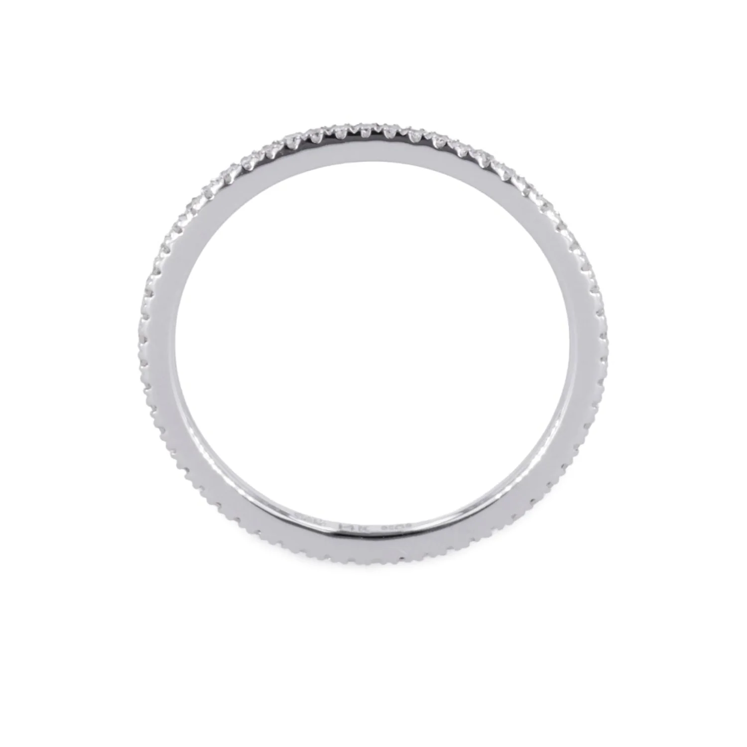 0.29 CTW DEW Round Moissanite Wedding Band in 14K White Gold - Image 3
