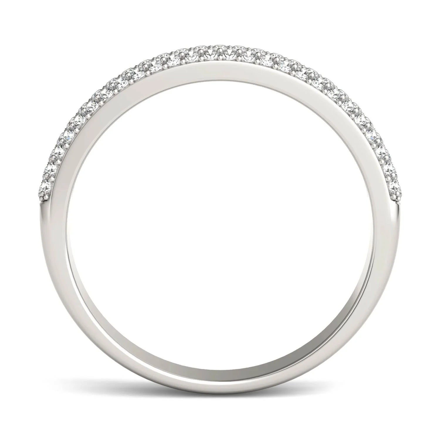 0.17 CTW DEW Round Moissanite Pave Band in 14K White Gold - Image 3