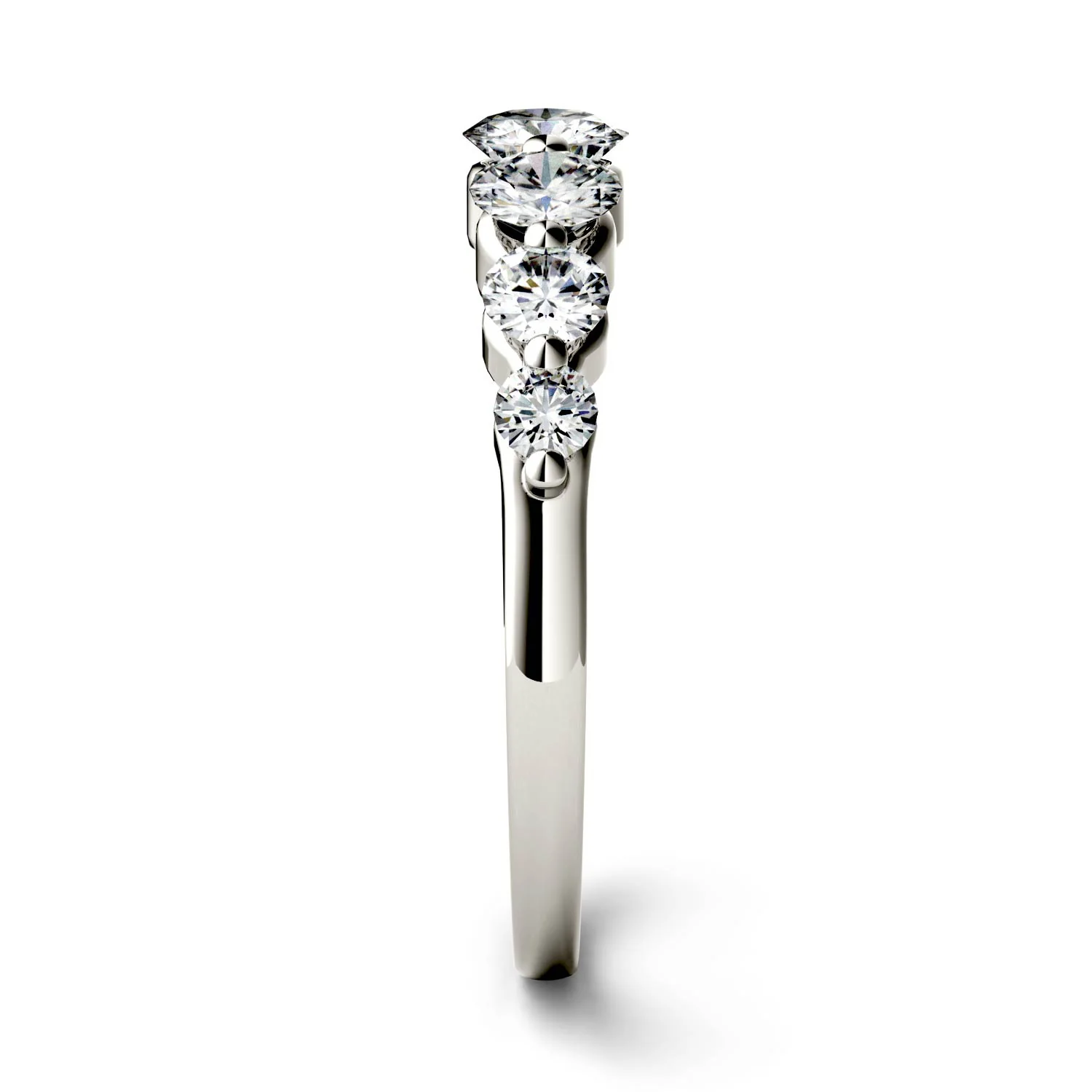 0.87 CTW DEW Round Moissanite Seven-Stone Ring in 14K White Gold - Image 5