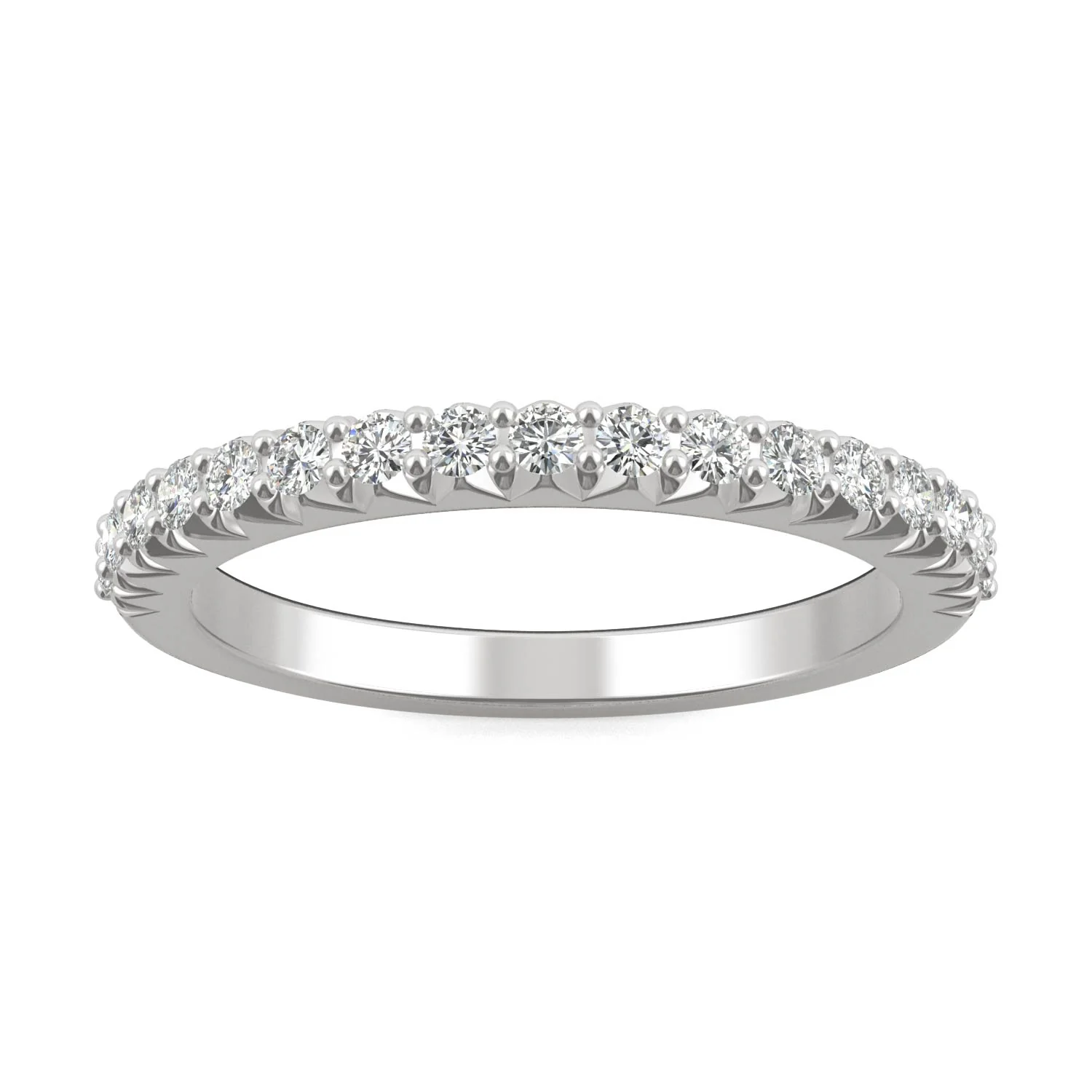0.34 CTW DEW Round Moissanite Band in 14K White Gold