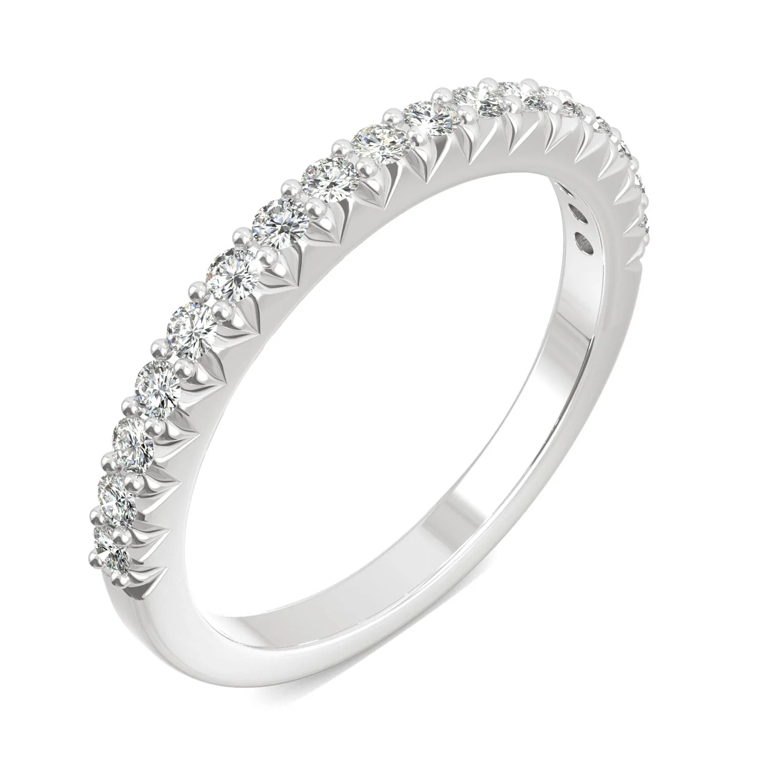 0.34 CTW DEW Round Moissanite Band in 14K White Gold - Image 2