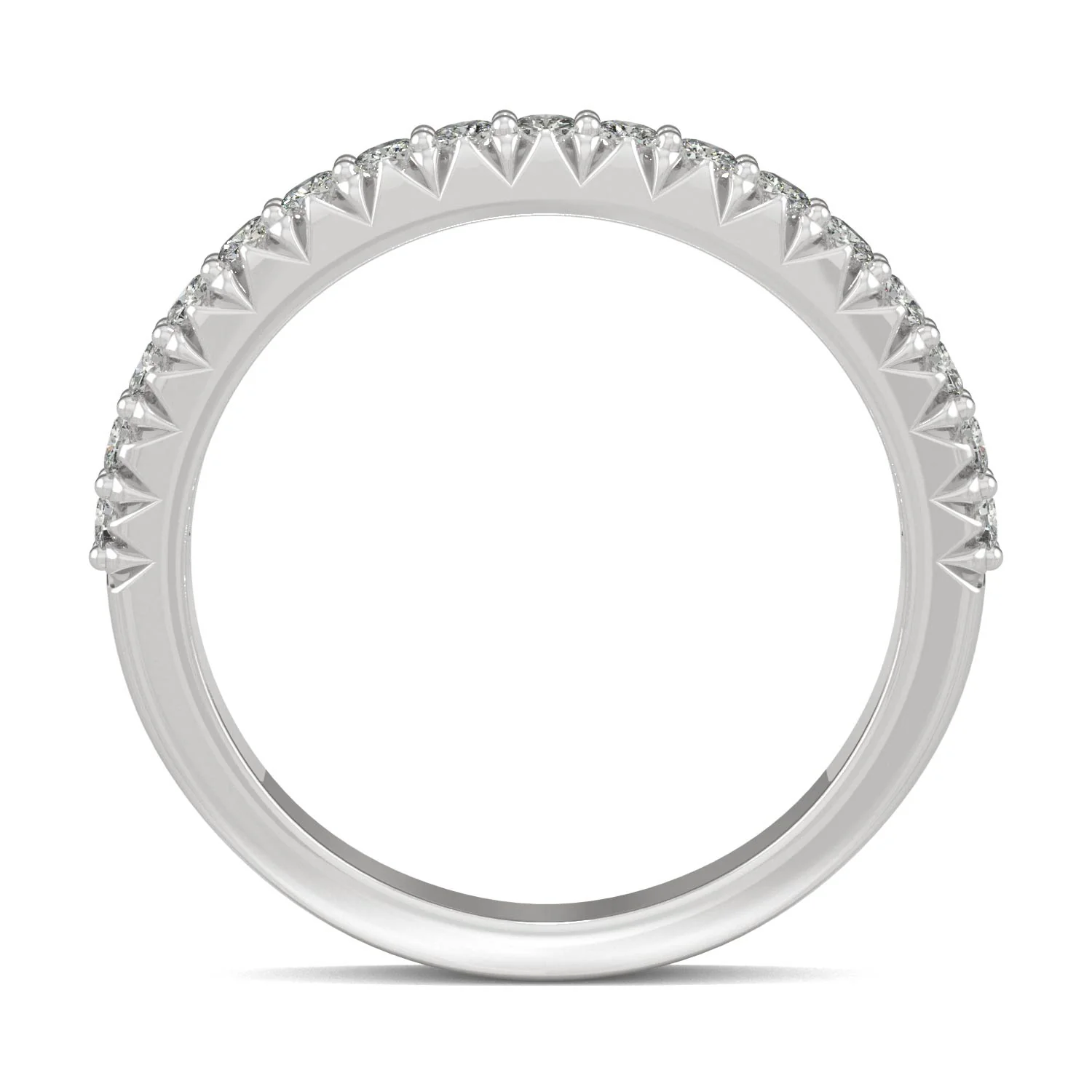 0.34 CTW DEW Round Moissanite Band in 14K White Gold - Image 3