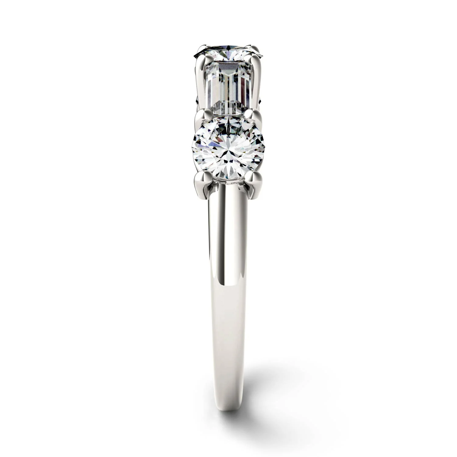 1.15 CTW DEW Straight Baguette Moissanite Band in 14K White Gold - Image 5