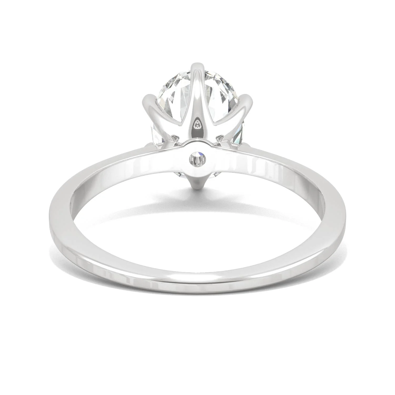 2.10 CTW DEW Oval Moissanite Six-Prong Solitaire Engagement Ring in 14K White Gold - Image 6