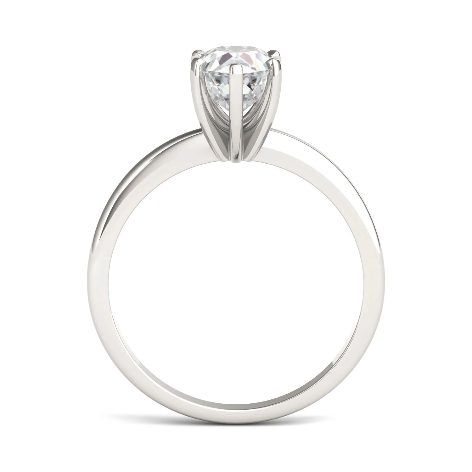 1.50 CTW DEW Pear Moissanite Engagement Ring in 14K White Gold - Image 3