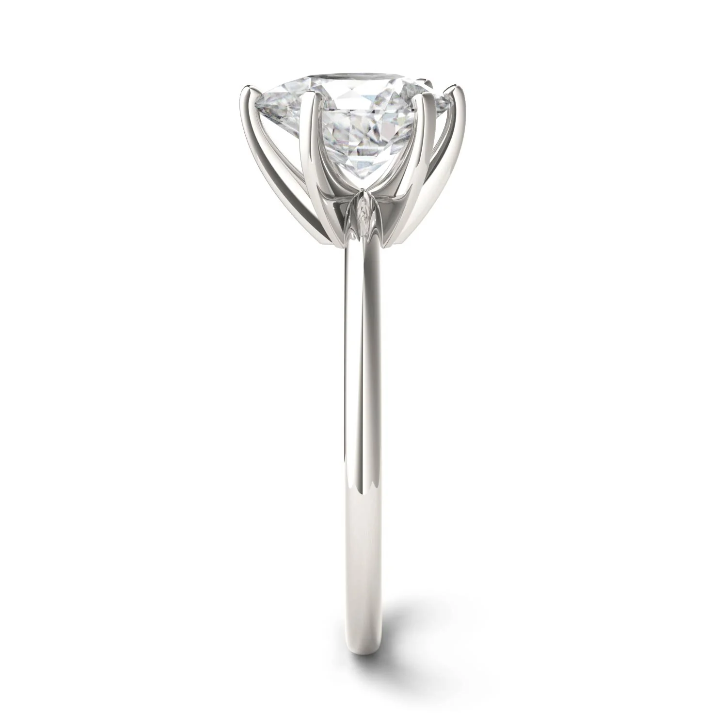 1.50 CTW DEW Pear Moissanite Engagement Ring in 14K White Gold - Image 5