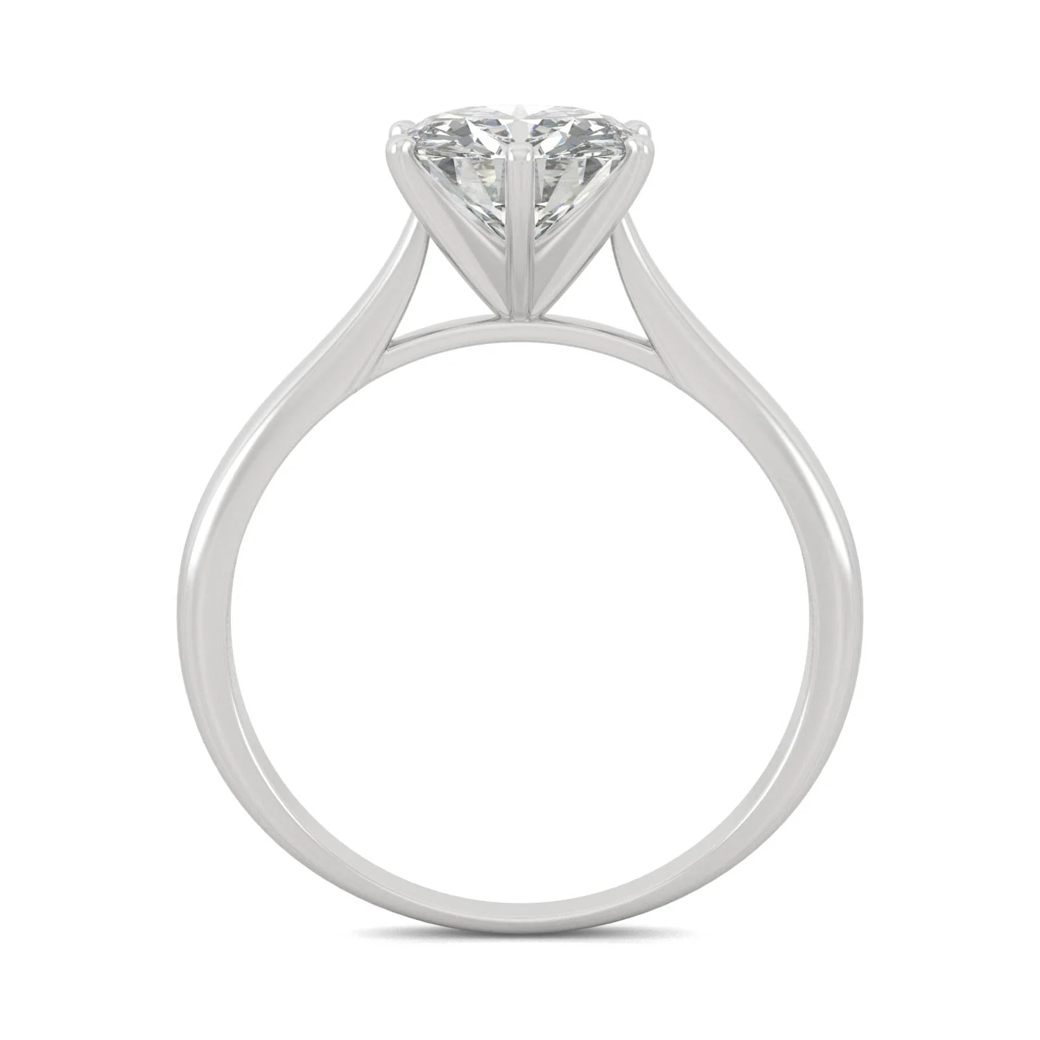 1.50 CTW DEW Round Moissanite Six-Prong Solitaire Engagement Ring in 14K White Gold - Image 3