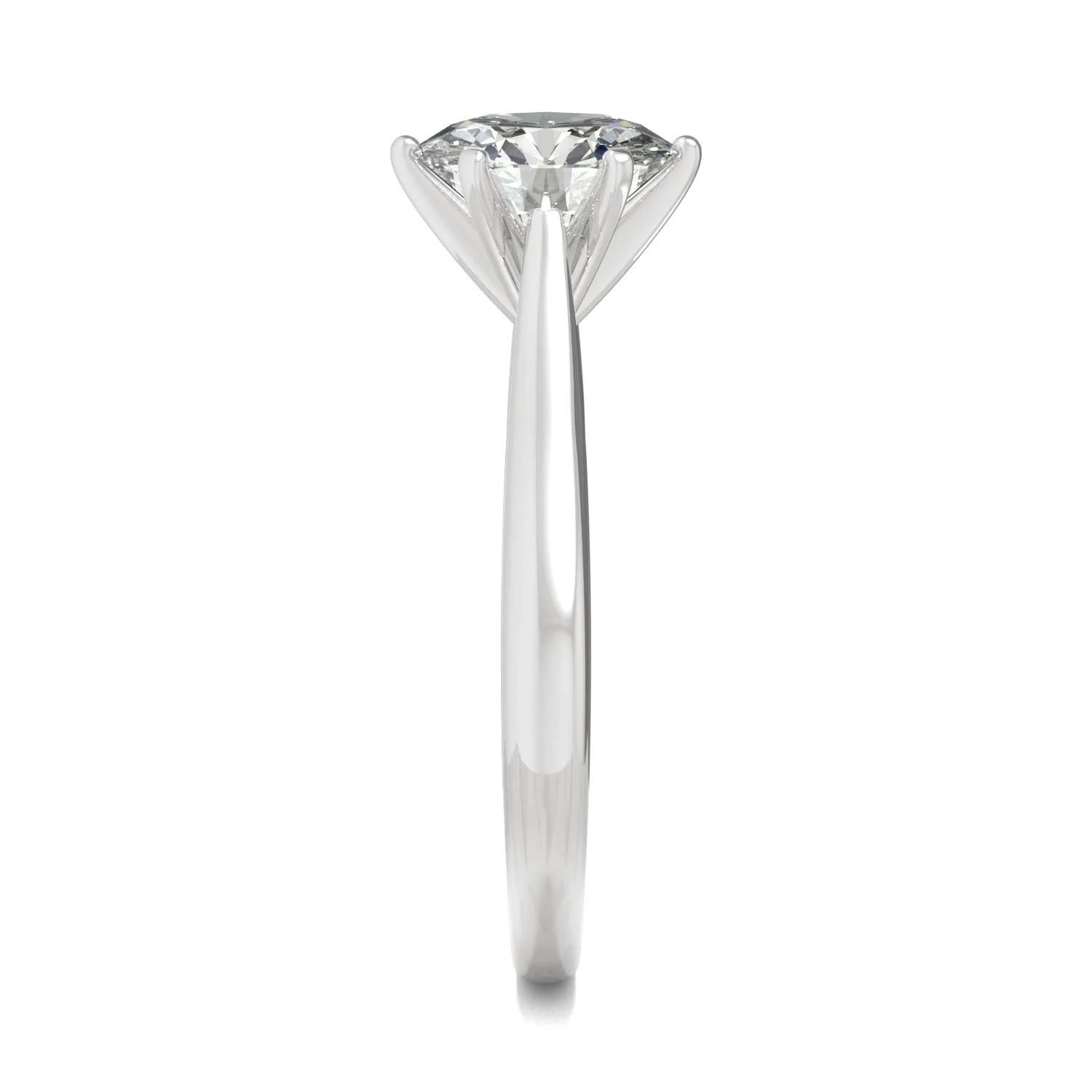 1.50 CTW DEW Round Moissanite Six-Prong Solitaire Engagement Ring in 14K White Gold - Image 5