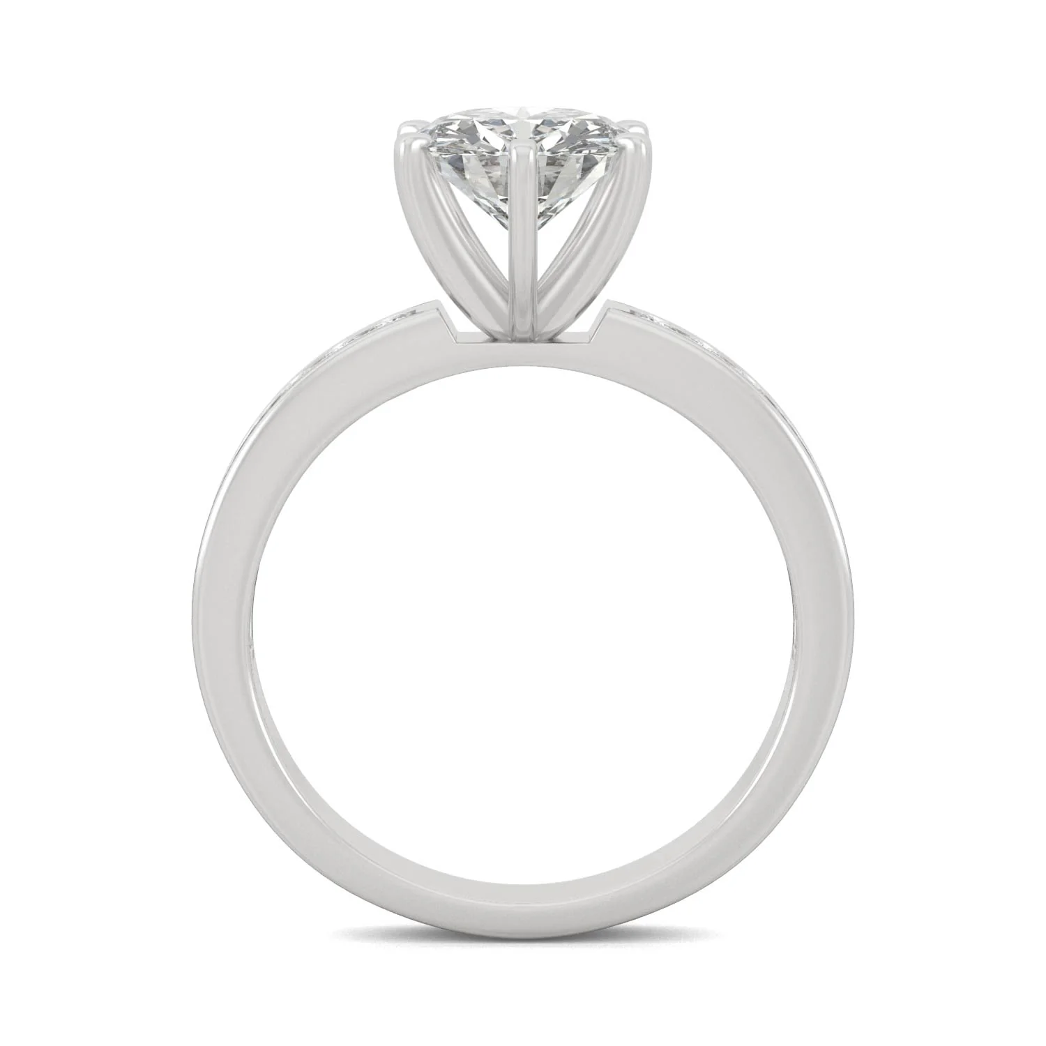 1.70 CTW DEW Round Moissanite Engagement Ring in 14K White Gold - Image 3
