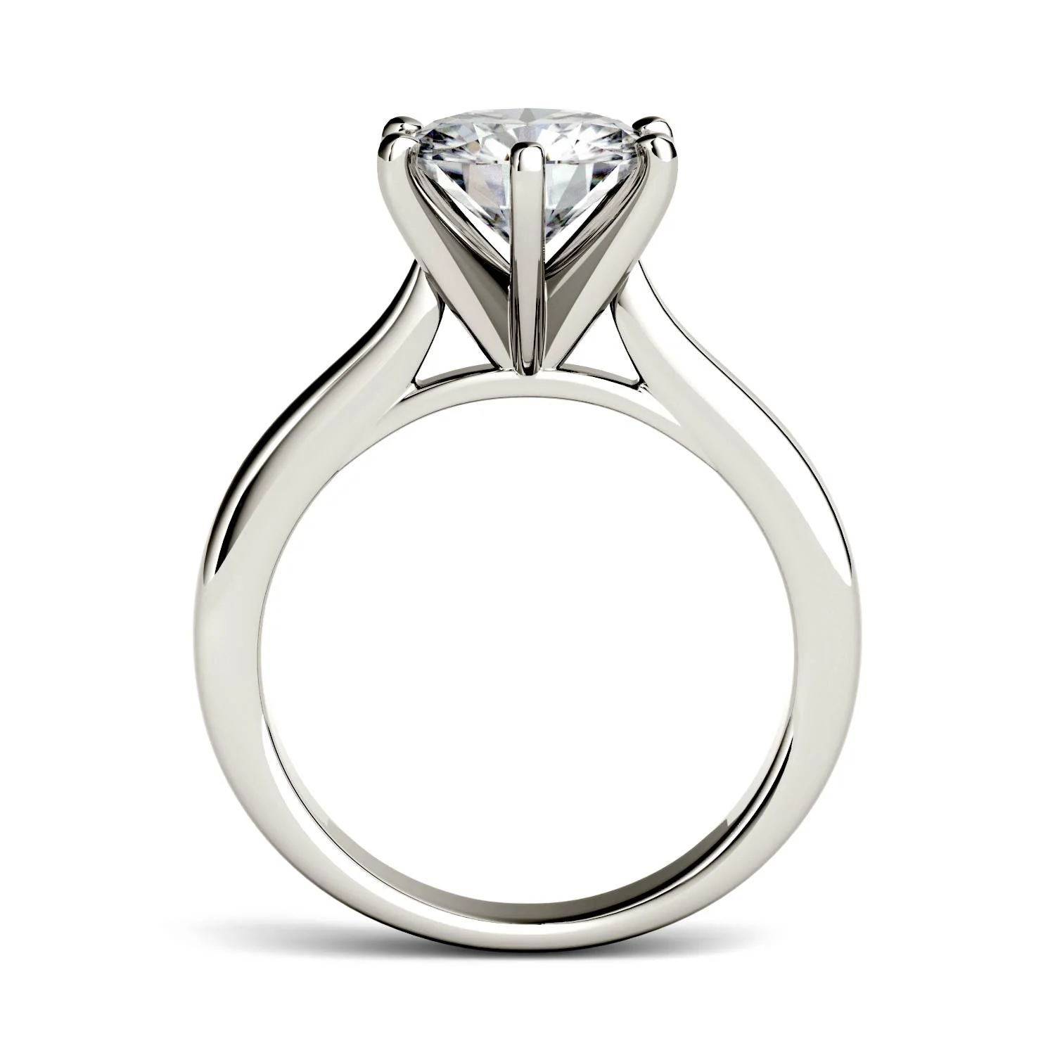 1.90 CTW DEW Round Moissanite Solitaire Engagement Ring in 14K White Gold - Image 3