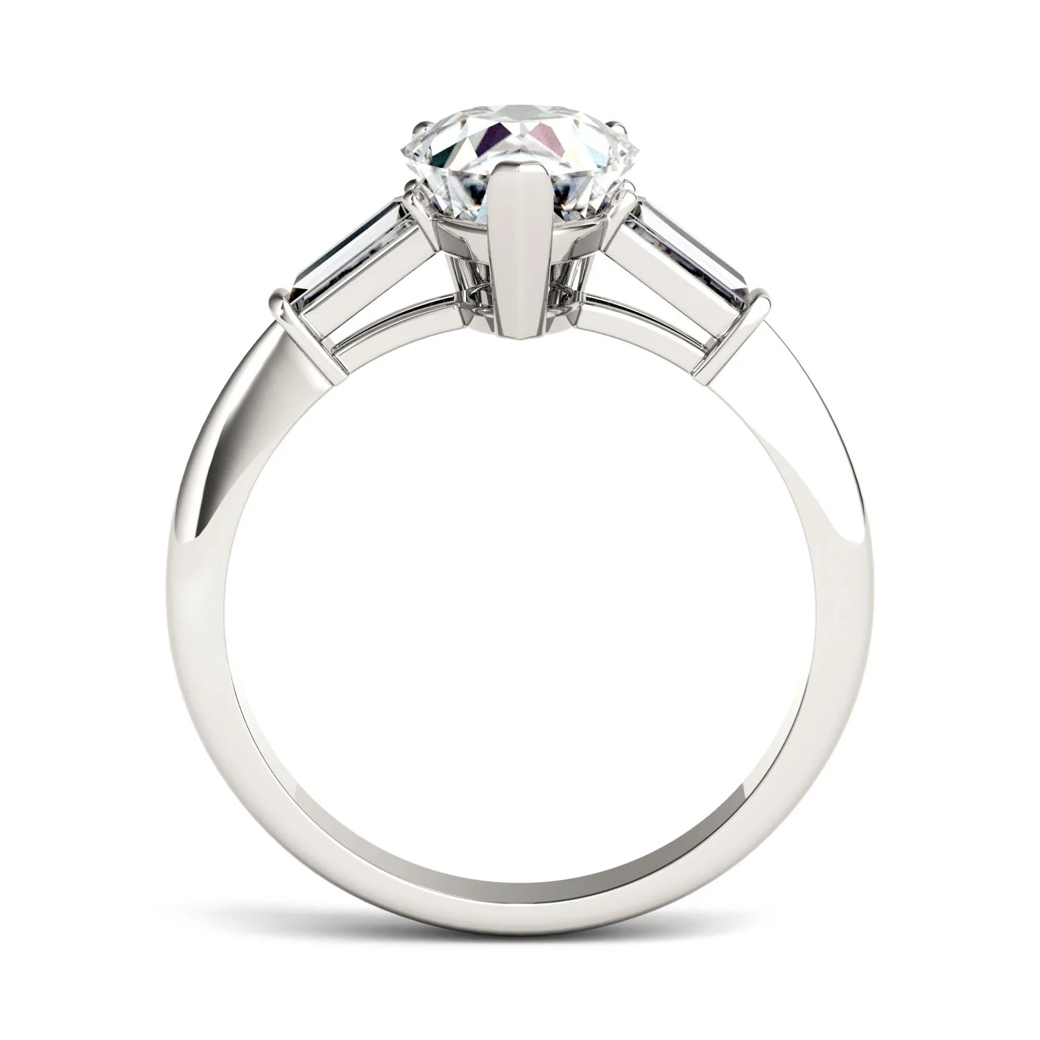 2.47 CTW DEW Pear Moissanite Engagement Ring in 14K White Gold - Image 3