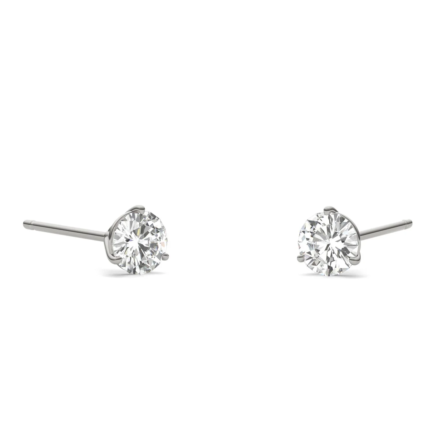 0.20 CTW DEW Round Moissanite Stud Earrings in 14K White Gold - Image 4
