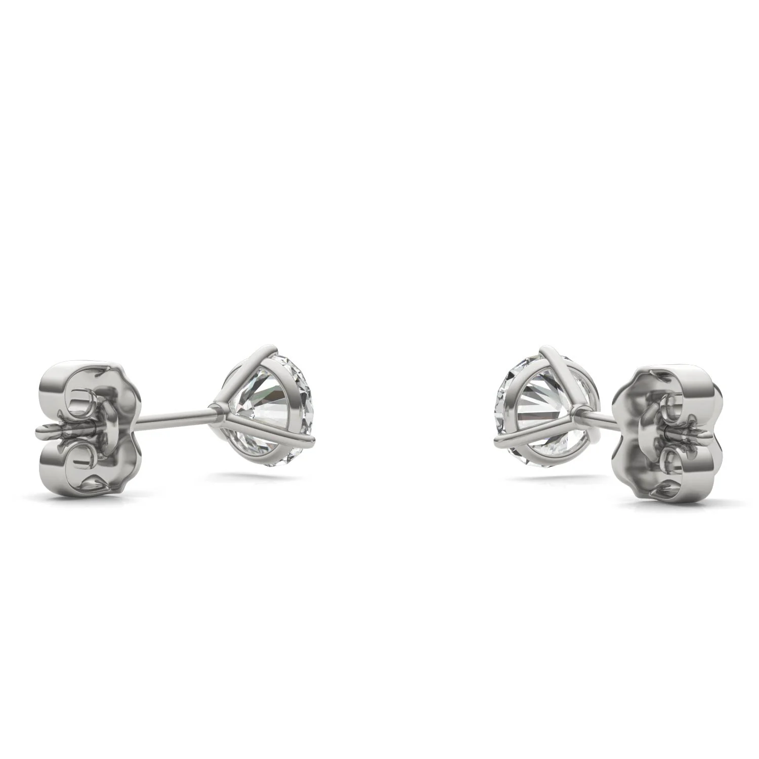 1.20 CTW DEW Round Moissanite Stud Earrings in 14K White Gold - Image 5