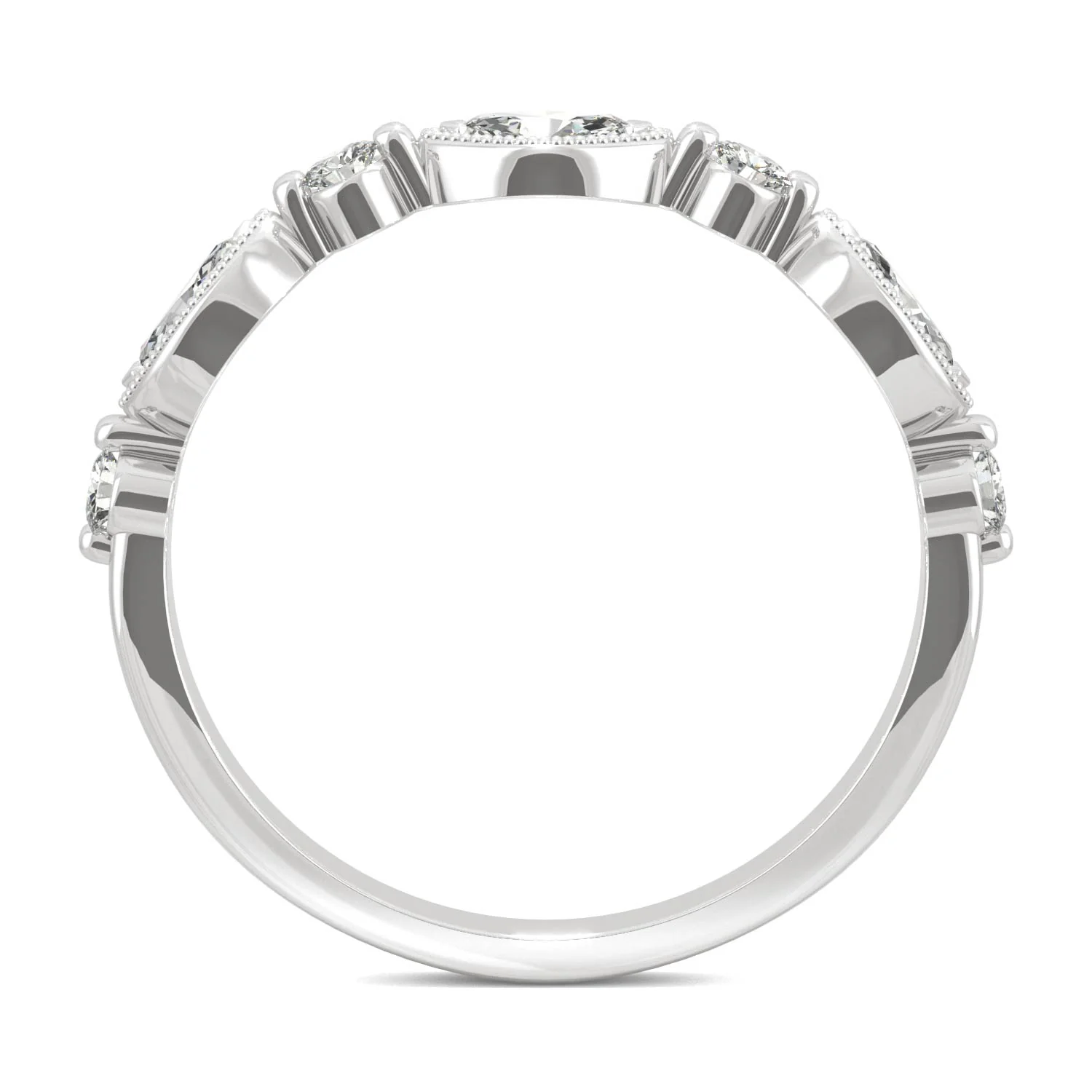 0.33 CTW DEW Marquise Moissanite Anniversary Band in 14K White Gold - Image 3