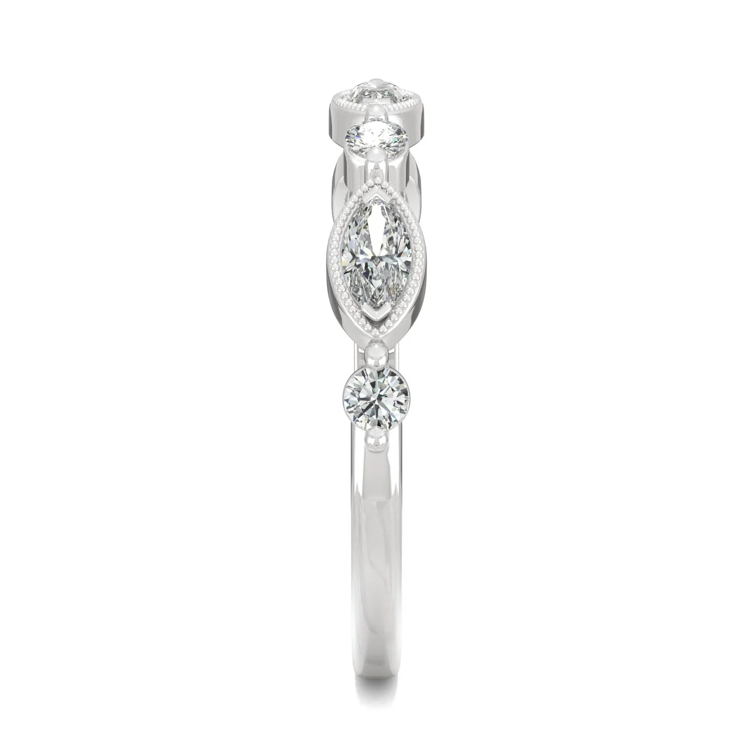 0.33 CTW DEW Marquise Moissanite Anniversary Band in 14K White Gold - Image 5
