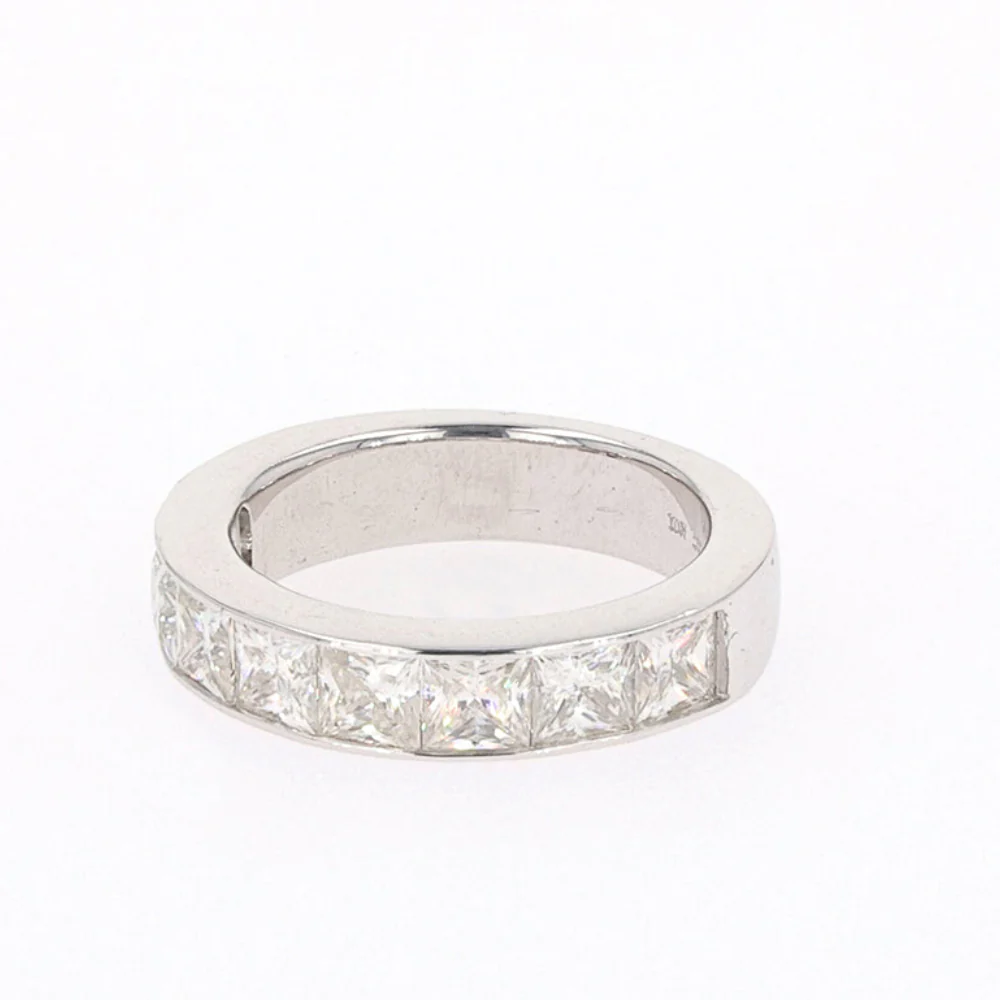 2.96 CTW DEW Square Moissanite Channel-Set Band in Sterling Silver - Image 2