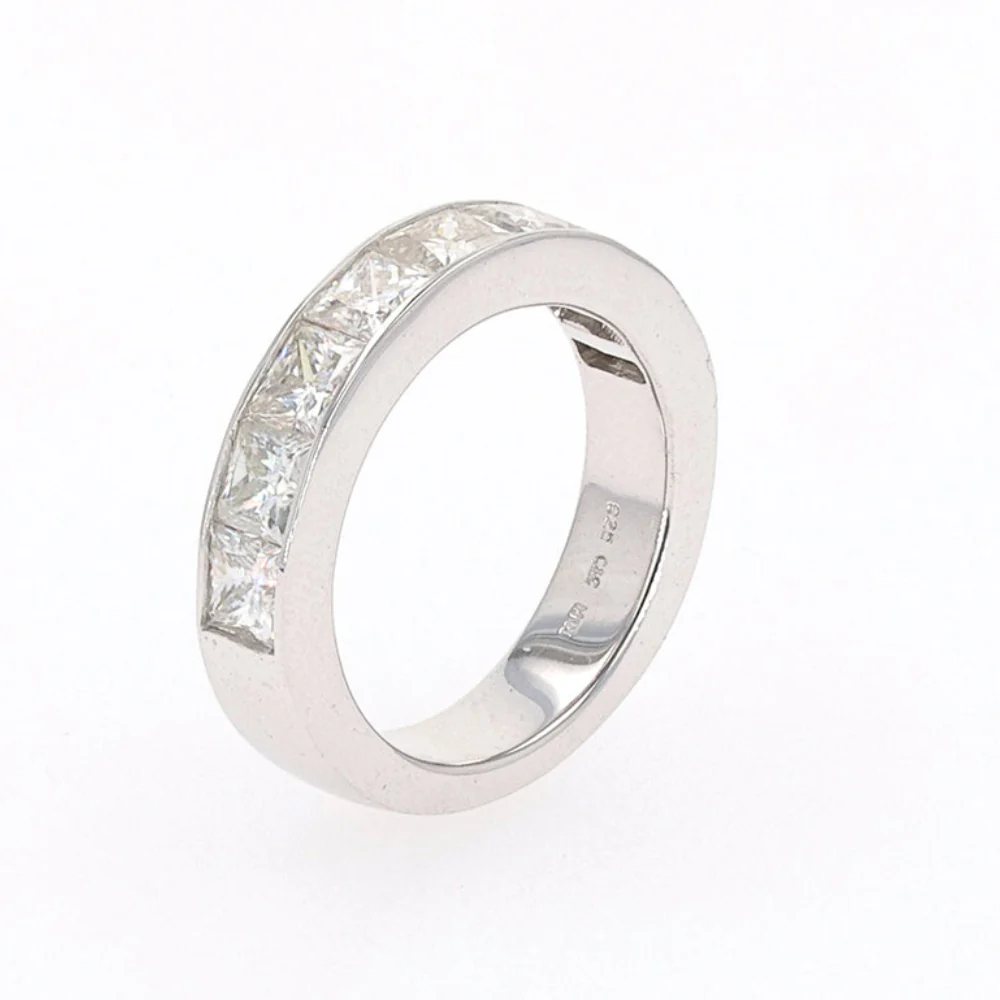 2.96 CTW DEW Square Moissanite Channel-Set Band in Sterling Silver - Image 3