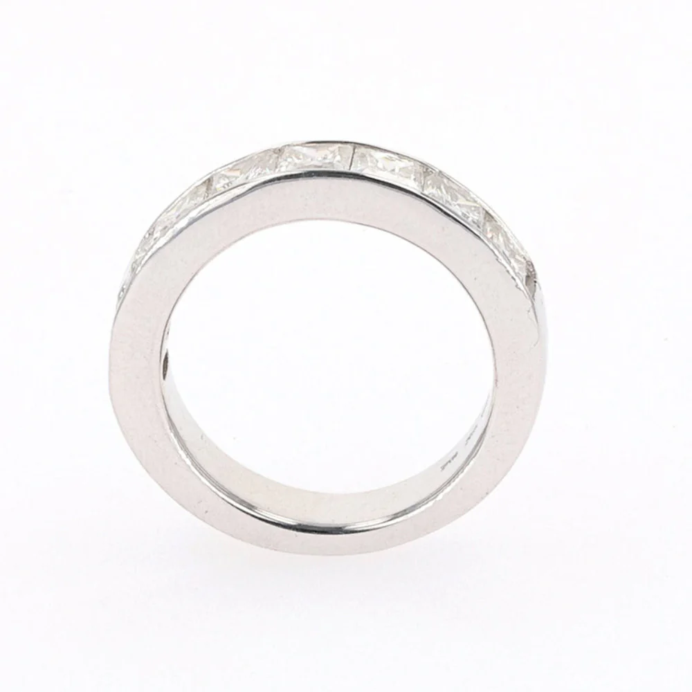 2.96 CTW DEW Square Moissanite Channel-Set Band in Sterling Silver - Image 4