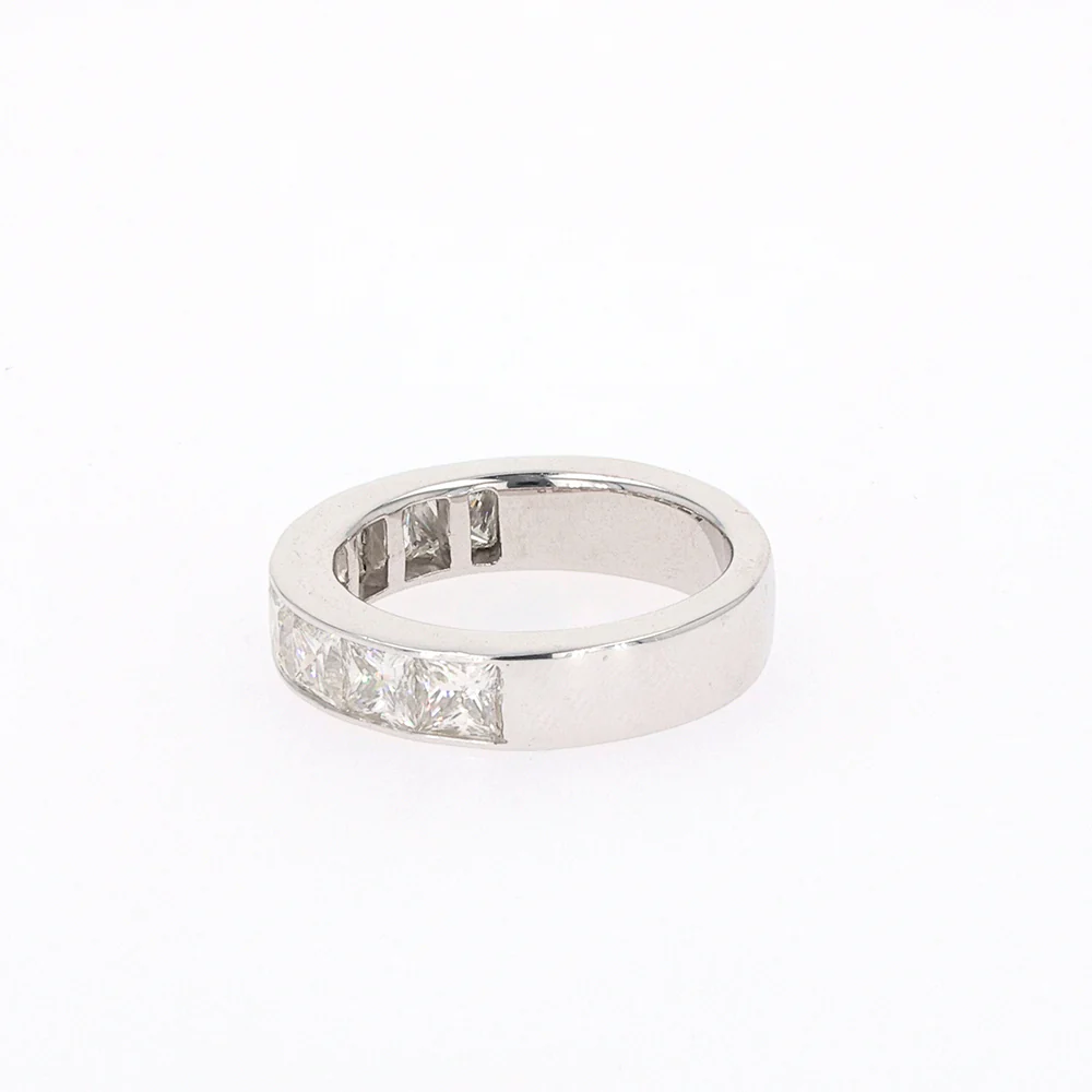 2.96 CTW DEW Square Moissanite Channel-Set Band in Sterling Silver - Image 5