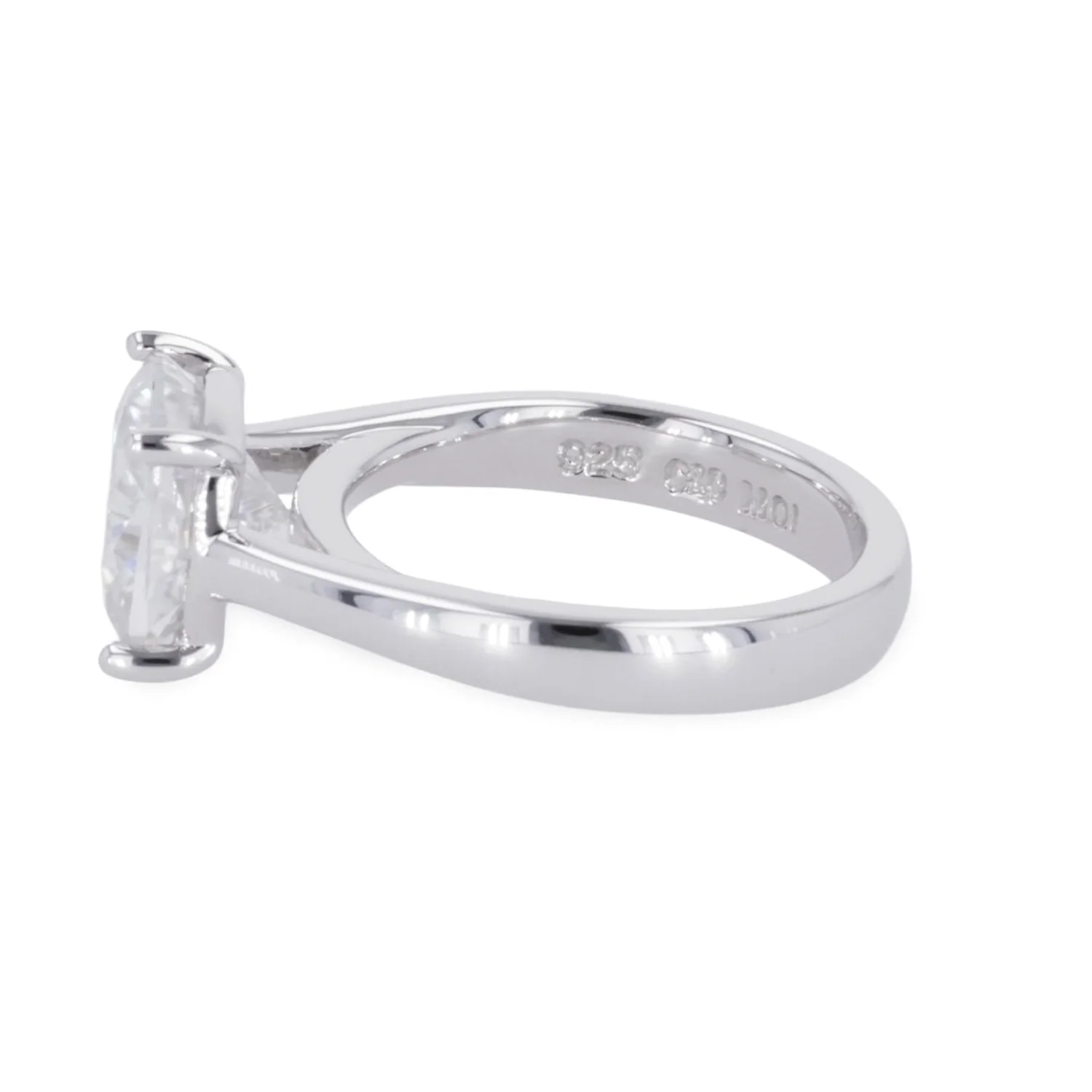 2.80 CTW DEW Cushion Moissanite Four-Prong Solitaire Engagement Ring in Sterling Silver - Image 4