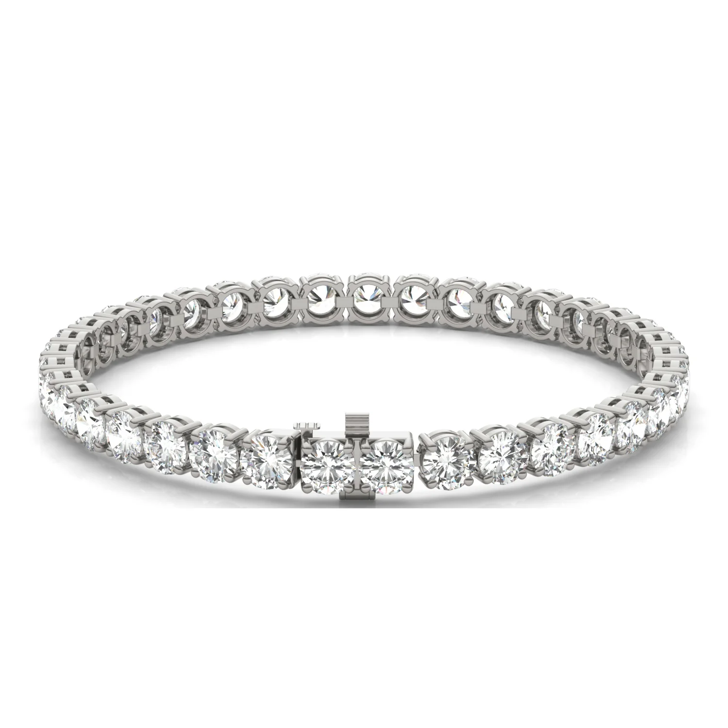 12.21 CTW DEW Round Moissanite Tennis Bracelet in Sterling Silver - Image 3