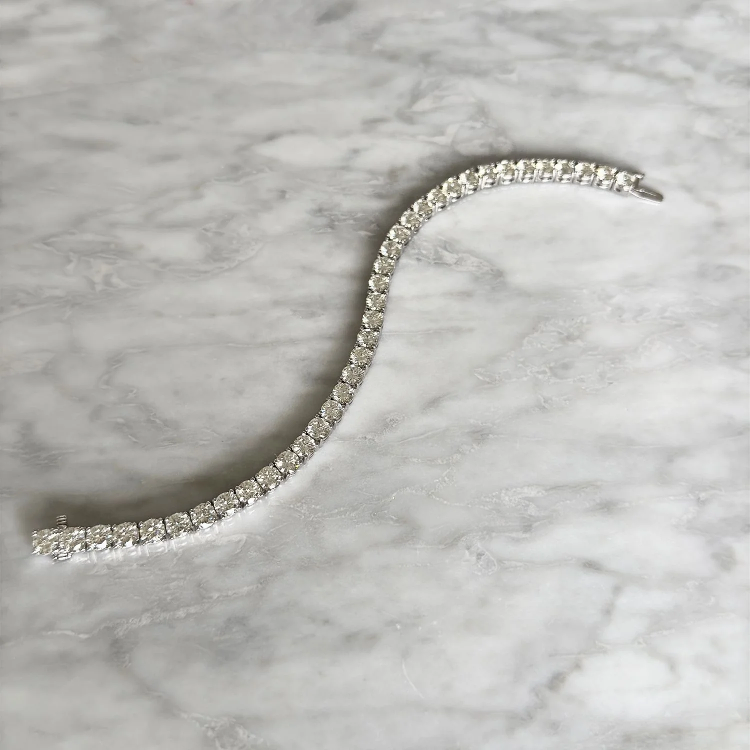 12.21 CTW DEW Round Moissanite Tennis Bracelet in Sterling Silver - Image 5