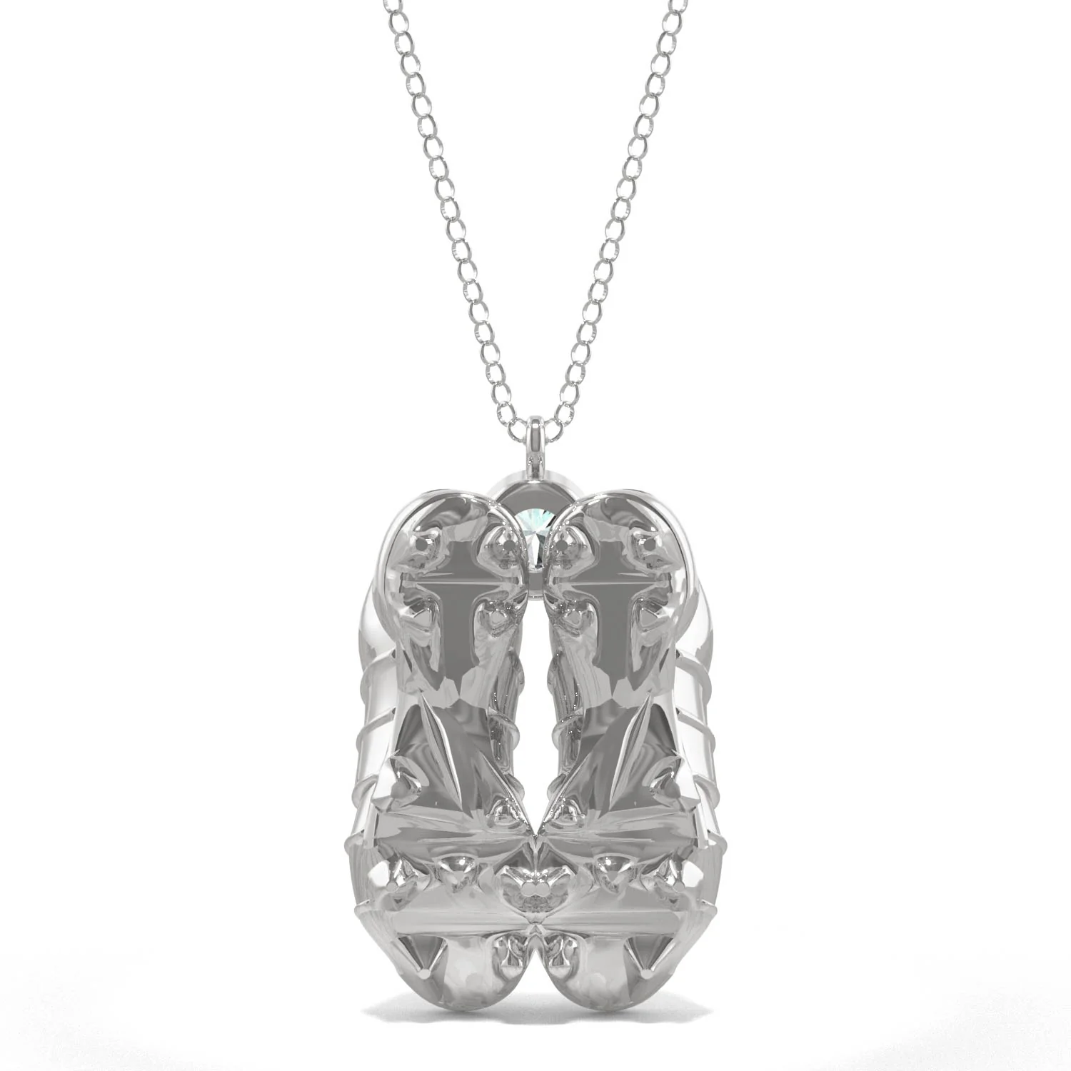 0.10 CTW DEW Moissanite Soccer Cleats Pendant in Sterling Silver - Image 3