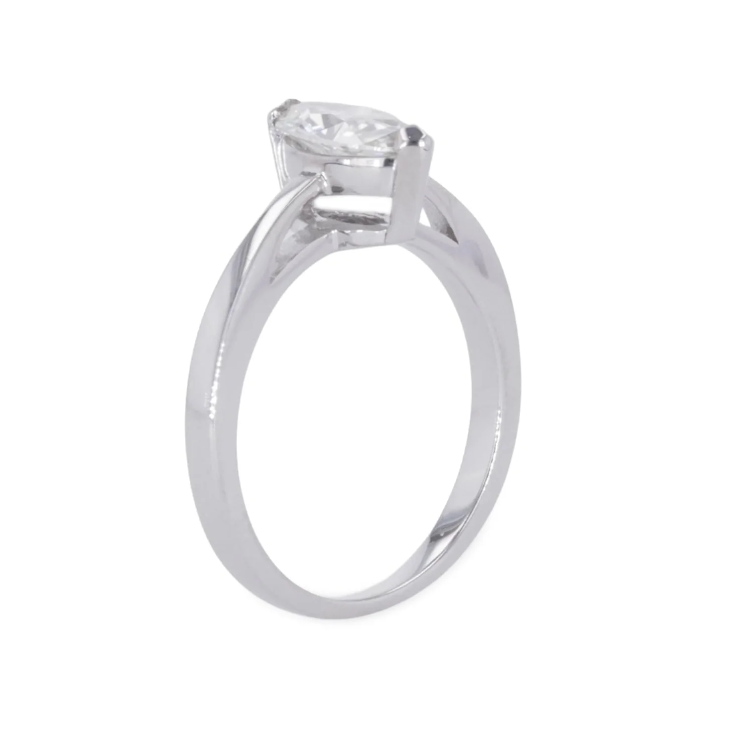 0.70 CTW DEW Marquise Moissanite Solitaire Ring in Sterling Silver - Image 2