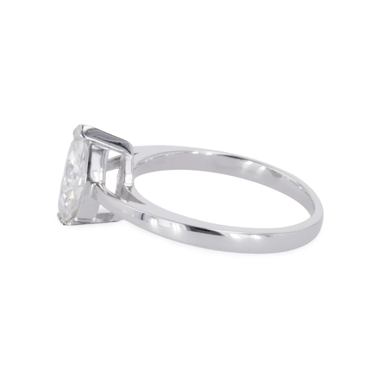 0.70 CTW DEW Marquise Moissanite Solitaire Ring in Sterling Silver - Image 4