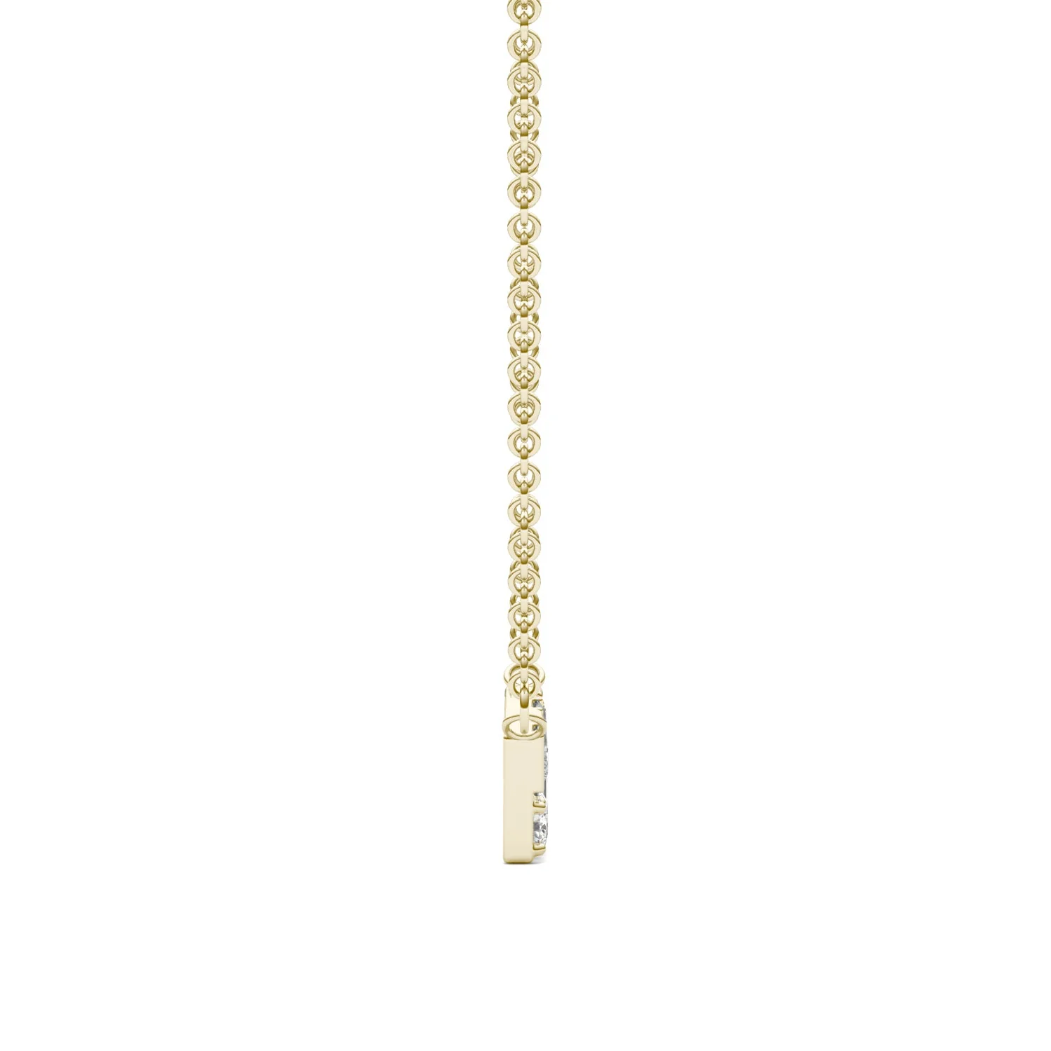 0.82 CTW DEW Straight Baguette Moissanite Fixed Necklace in 14K Yellow Gold - Image 2