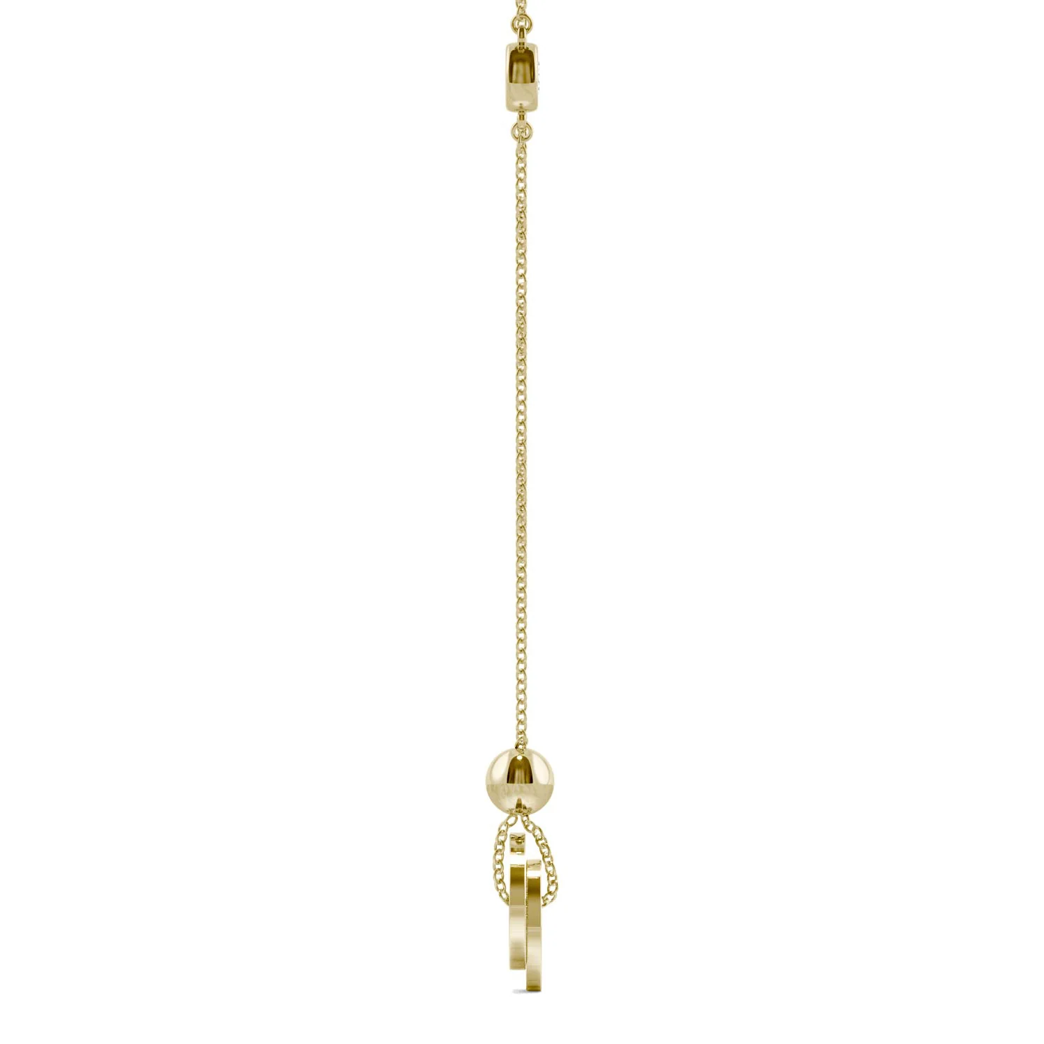 0.10 CTW DEW Moissanite Oval Disc Pendant in 14K Yellow Gold - Image 2