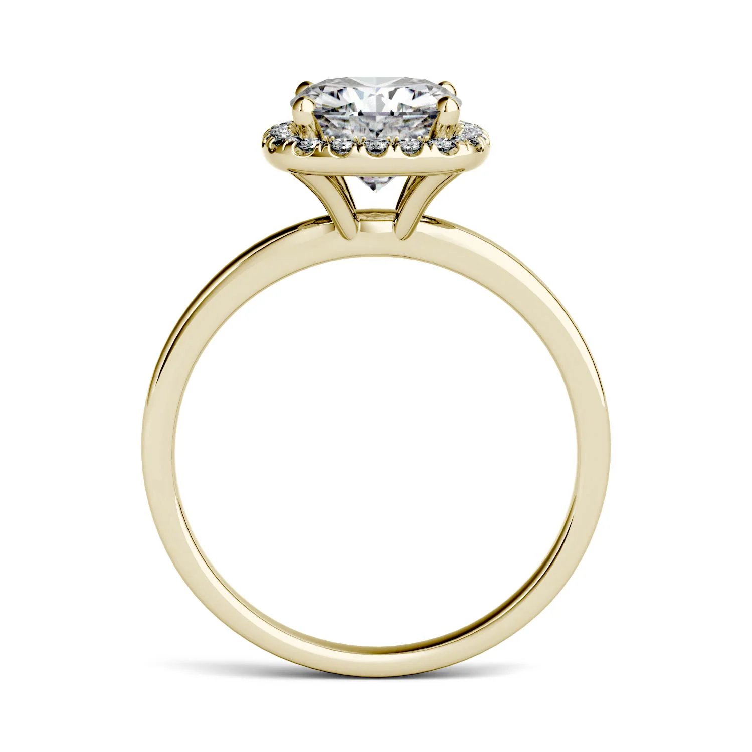 1.43 CTW DEW Cushion Moissanite Engagement Ring in 14K Yellow Gold - Image 3