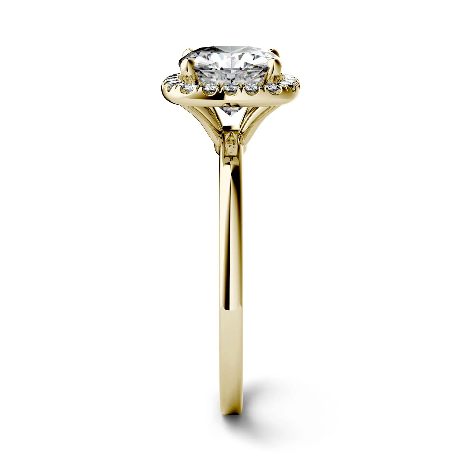 1.43 CTW DEW Cushion Moissanite Engagement Ring in 14K Yellow Gold - Image 5
