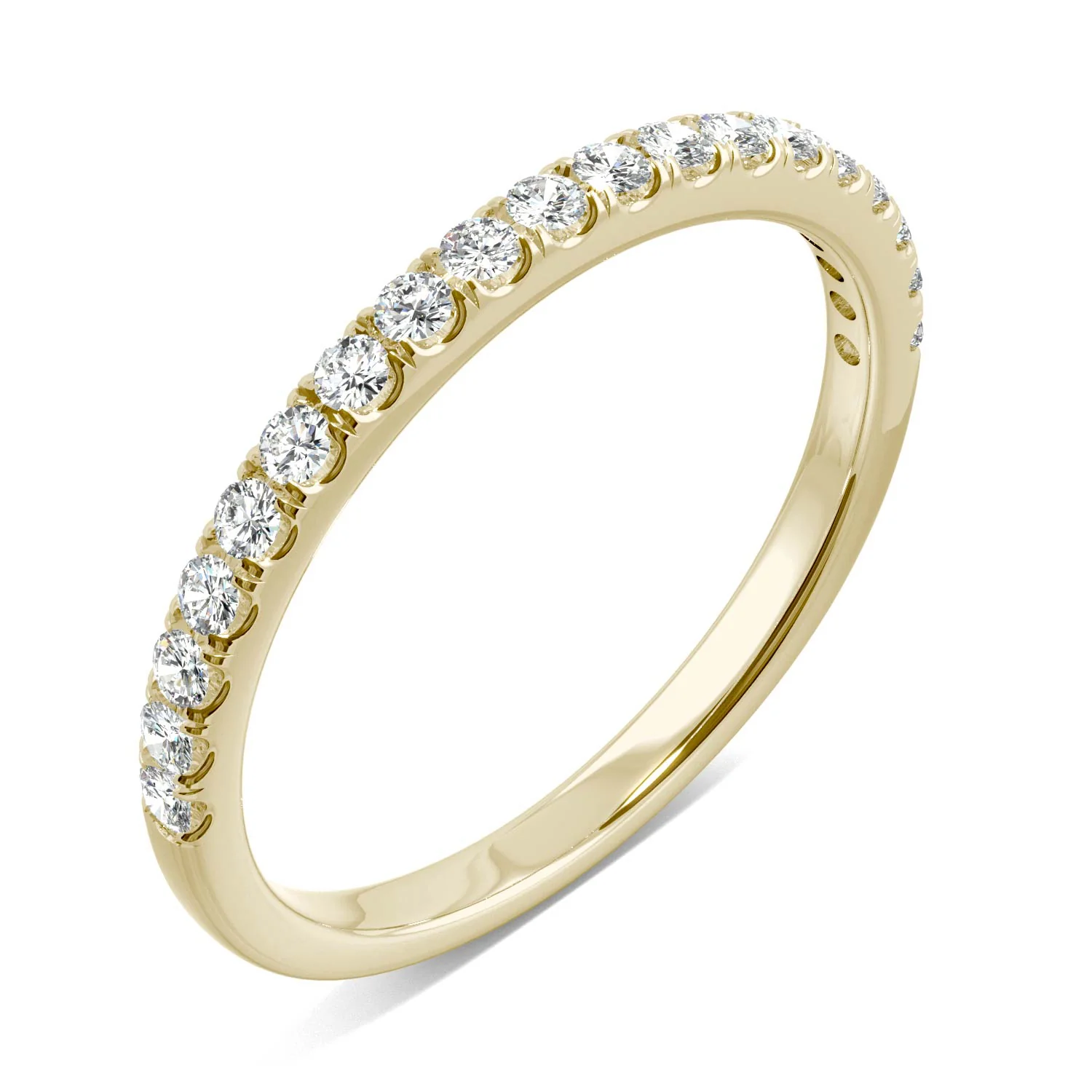 0.33 CTW DEW Round Moissanite Wedding Band in 14K Yellow Gold - Image 2