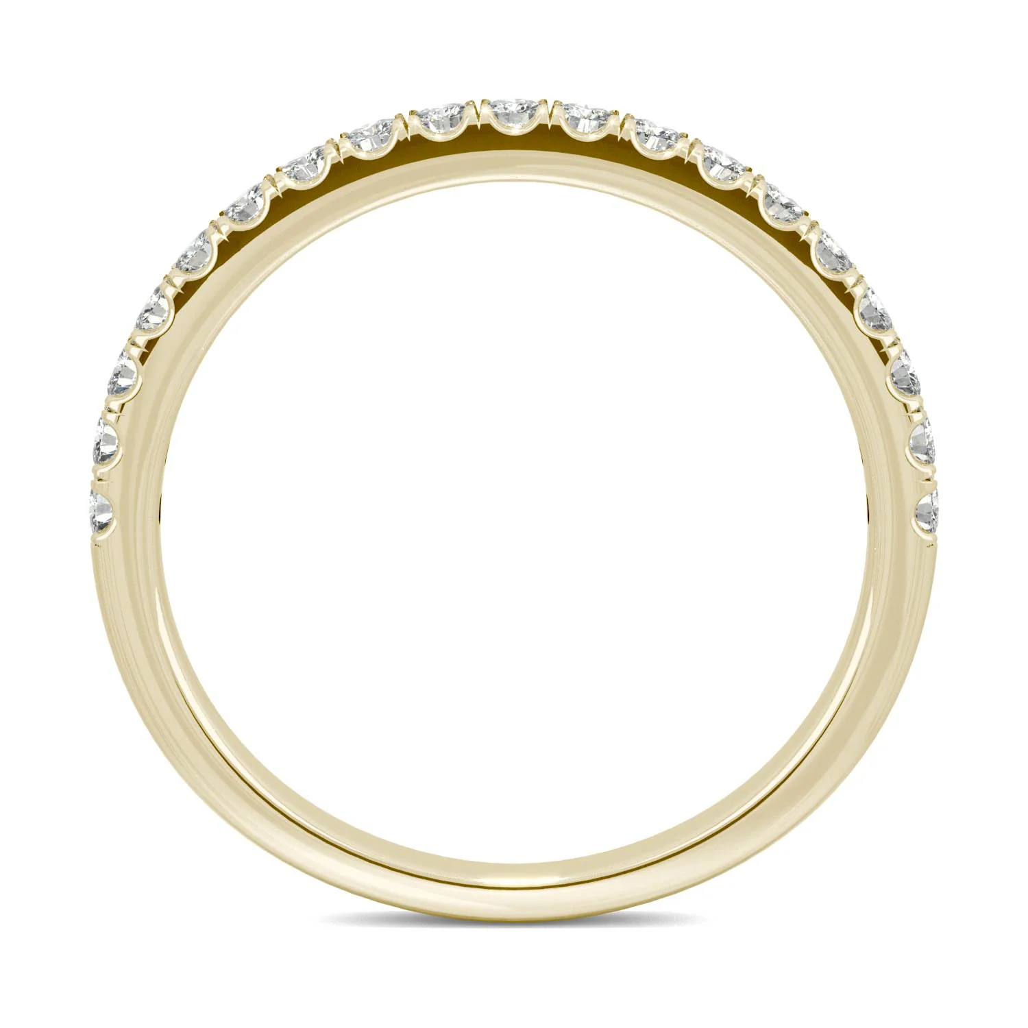 0.33 CTW DEW Round Moissanite Wedding Band in 14K Yellow Gold - Image 3