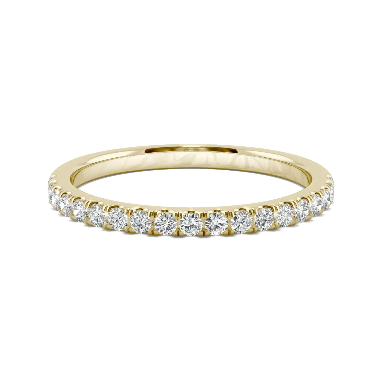 0.33 CTW DEW Round Moissanite Wedding Band in 14K Yellow Gold - Image 4