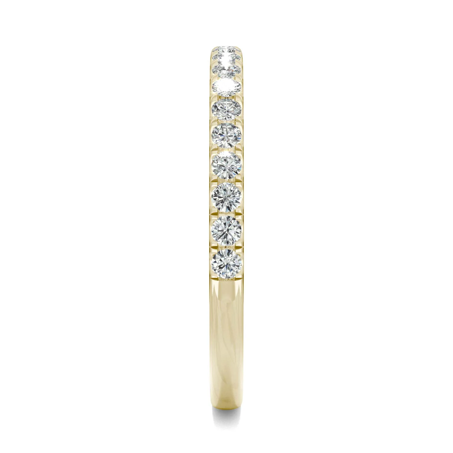 0.33 CTW DEW Round Moissanite Wedding Band in 14K Yellow Gold - Image 5