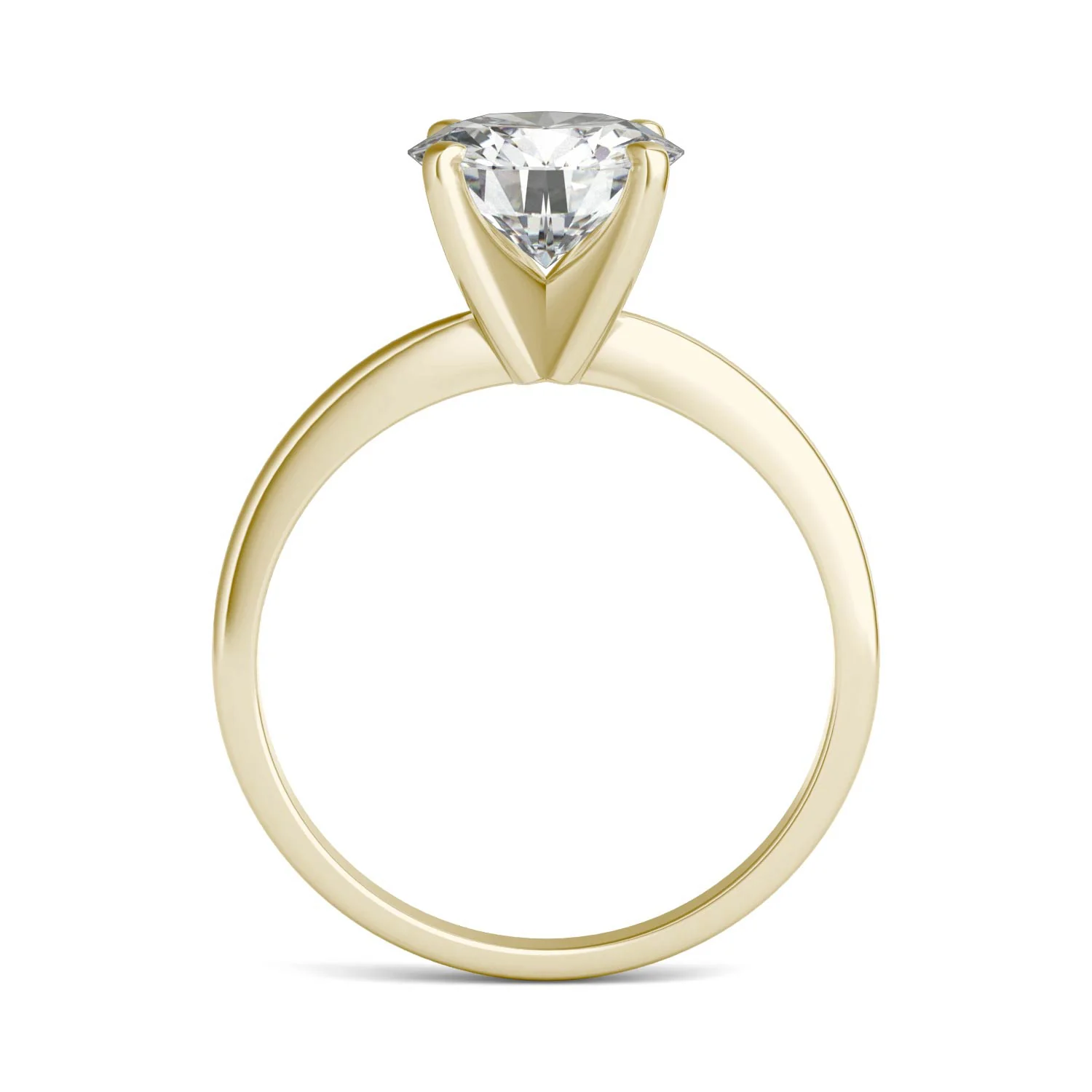 1.90 CTW DEW Round Moissanite Solitaire Engagement Ring in 14K Yellow Gold - Image 3
