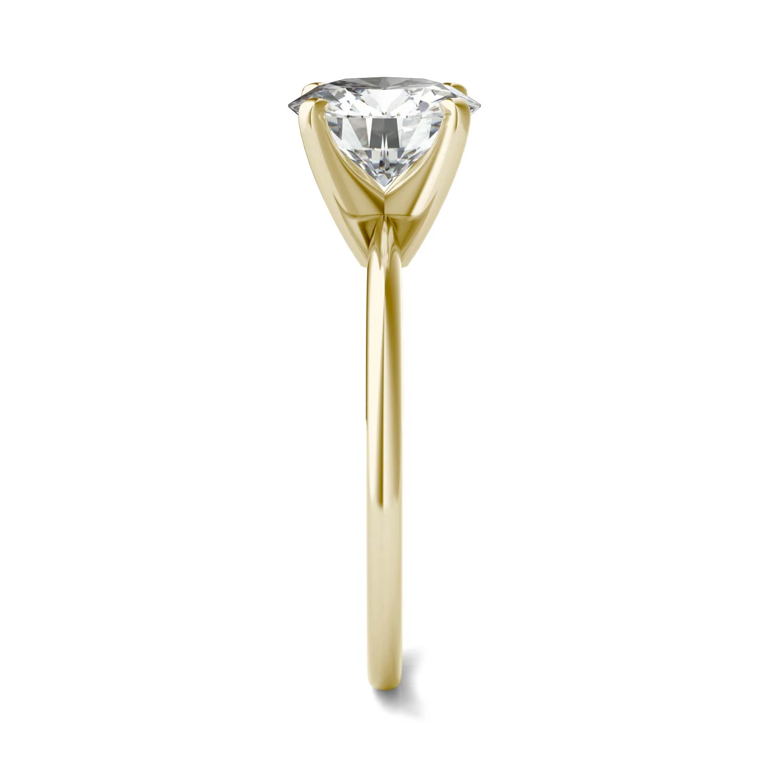 1.90 CTW DEW Round Moissanite Solitaire Engagement Ring in 14K Yellow Gold - Image 5