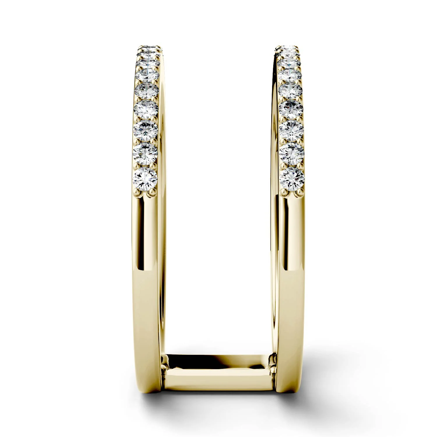 0.34 CTW DEW Moissanite Double Row Fashion Ring in 14K Yellow Gold - Image 4