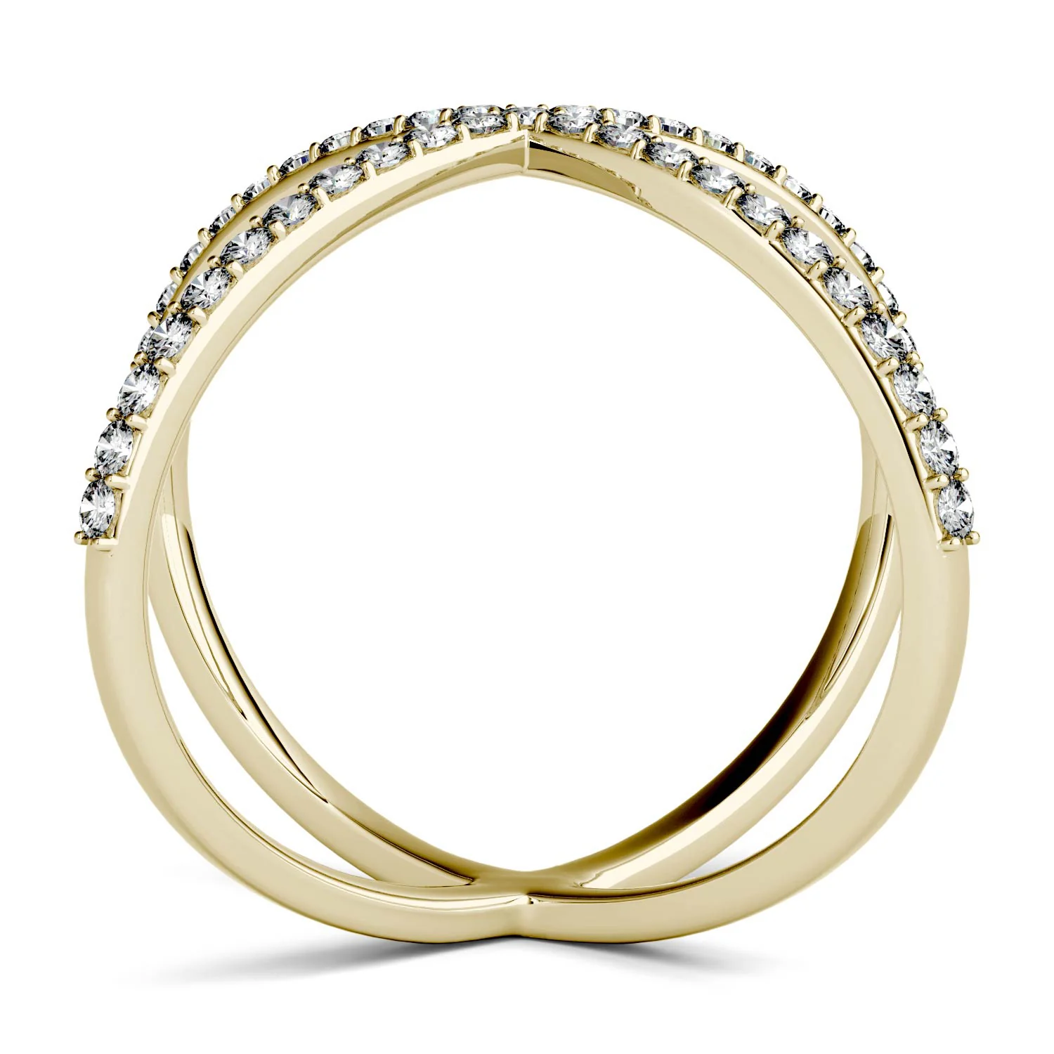 0.45 CTW DEW Crossover Moissanite Fashion Ring in 14K Yellow Gold - Image 3