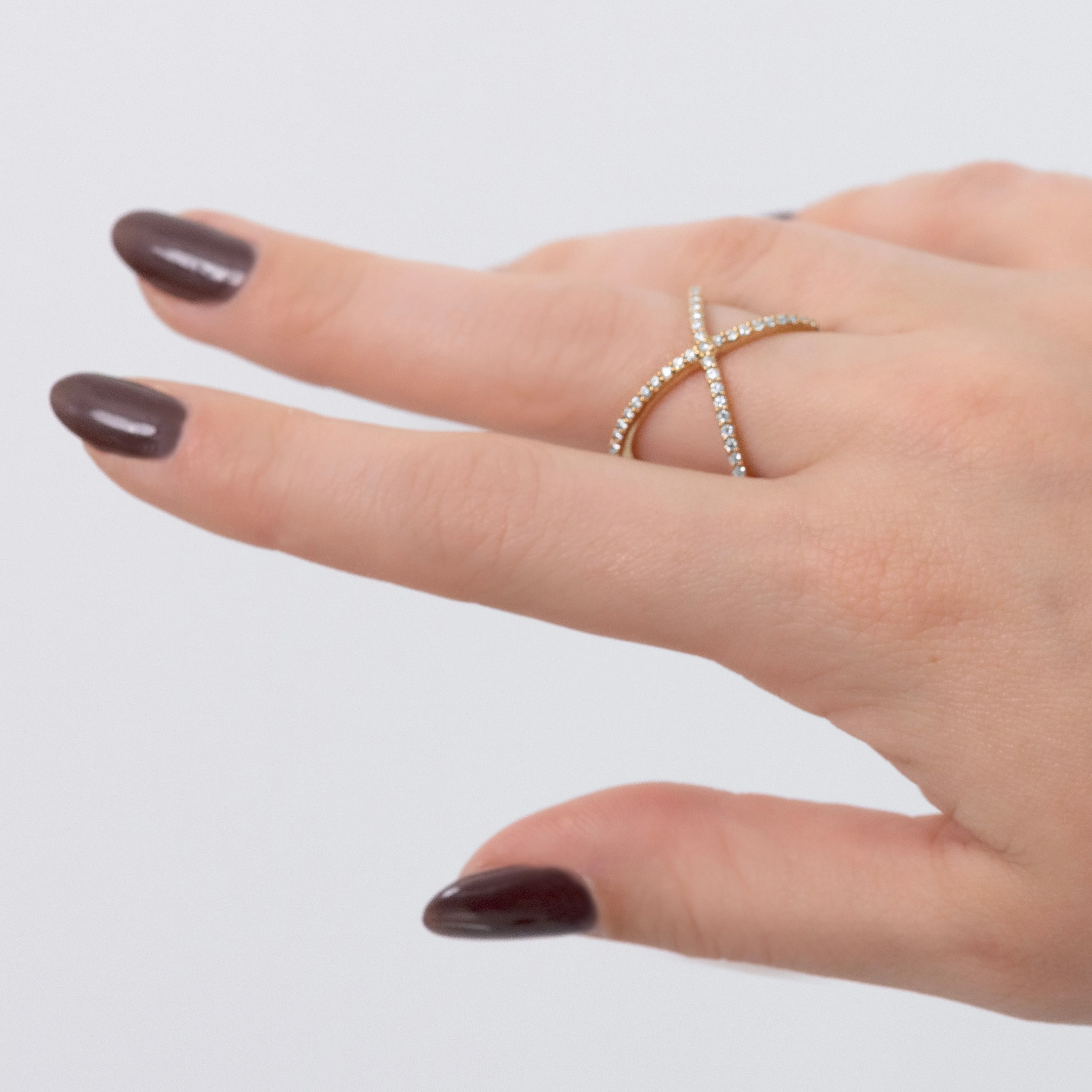 0.45 CTW DEW Crossover Moissanite Fashion Ring in 14K Yellow Gold - Image 5
