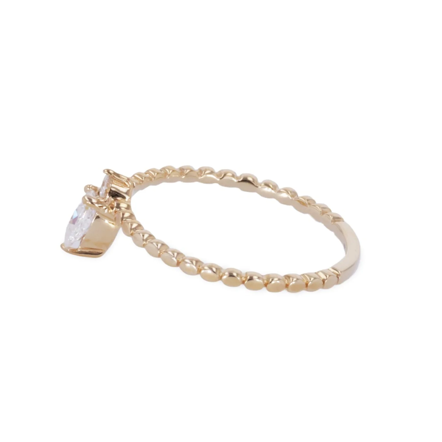 0.24 CTW DEW Pear Moissanite Stackable Band in 14K Yellow Gold - Image 4