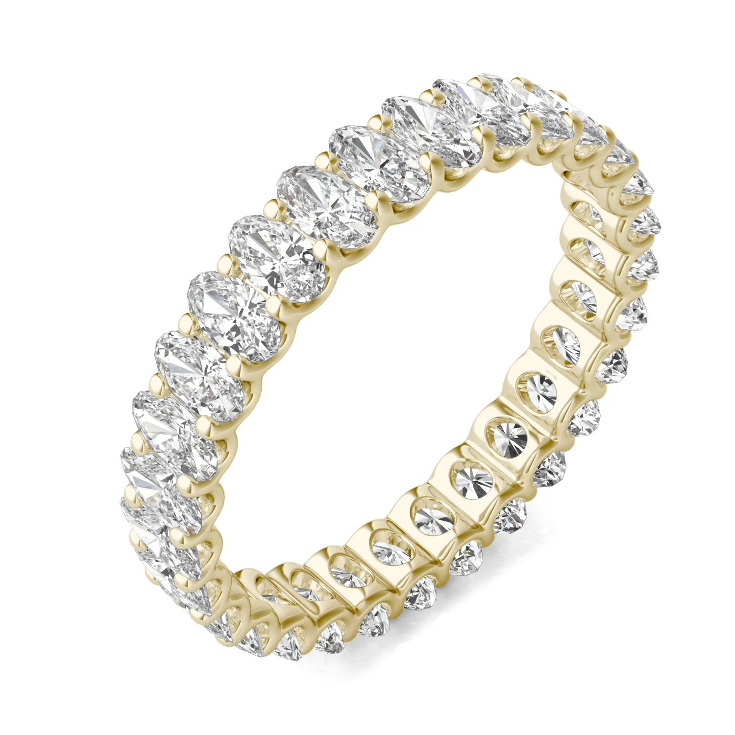 2.90 CTW DEW Oval Moissanite Eternity Band in 14K Yellow Gold - Image 2