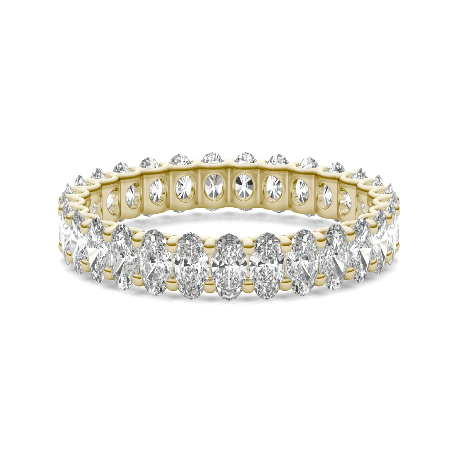 2.90 CTW DEW Oval Moissanite Eternity Band in 14K Yellow Gold - Image 4
