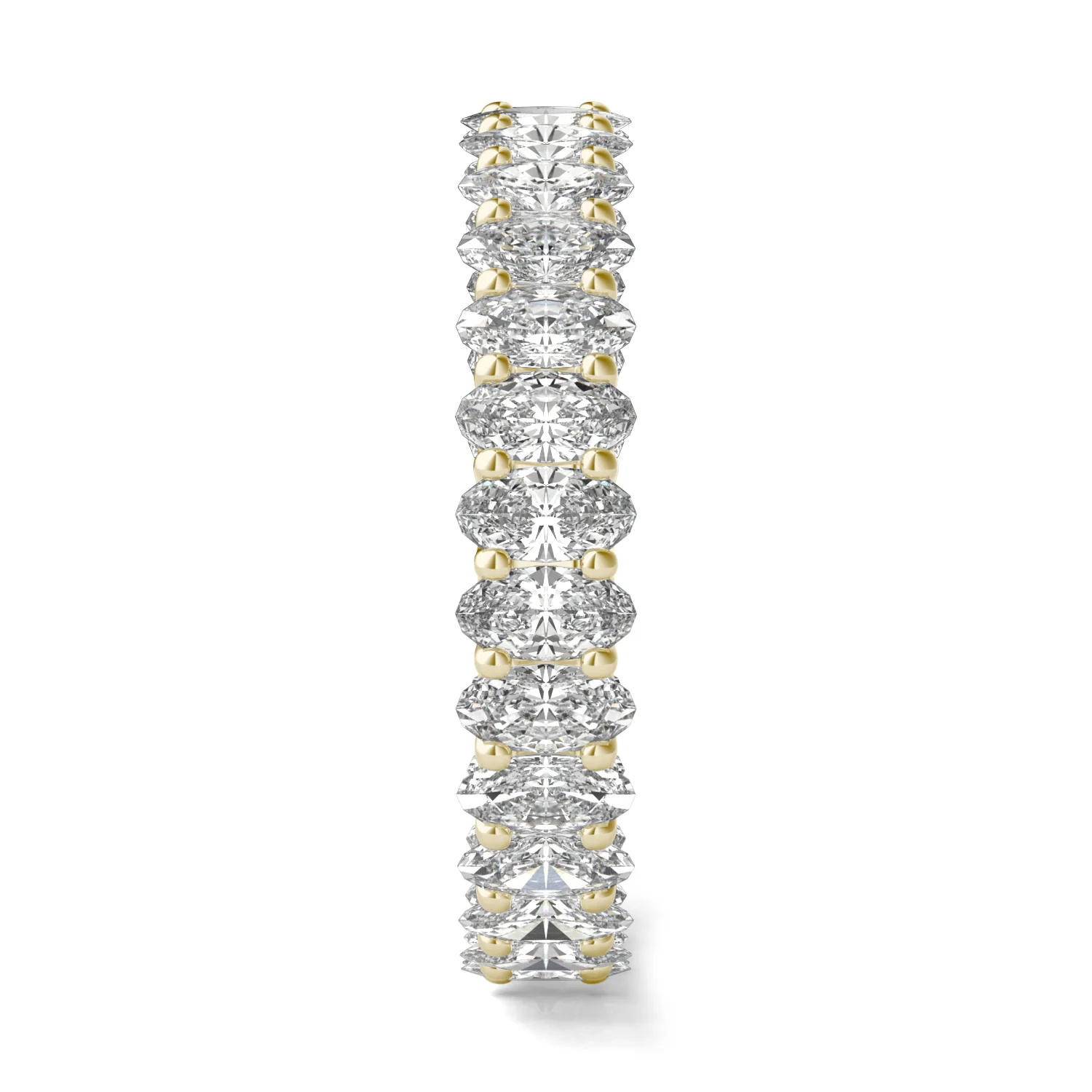 2.90 CTW DEW Oval Moissanite Eternity Band in 14K Yellow Gold - Image 5