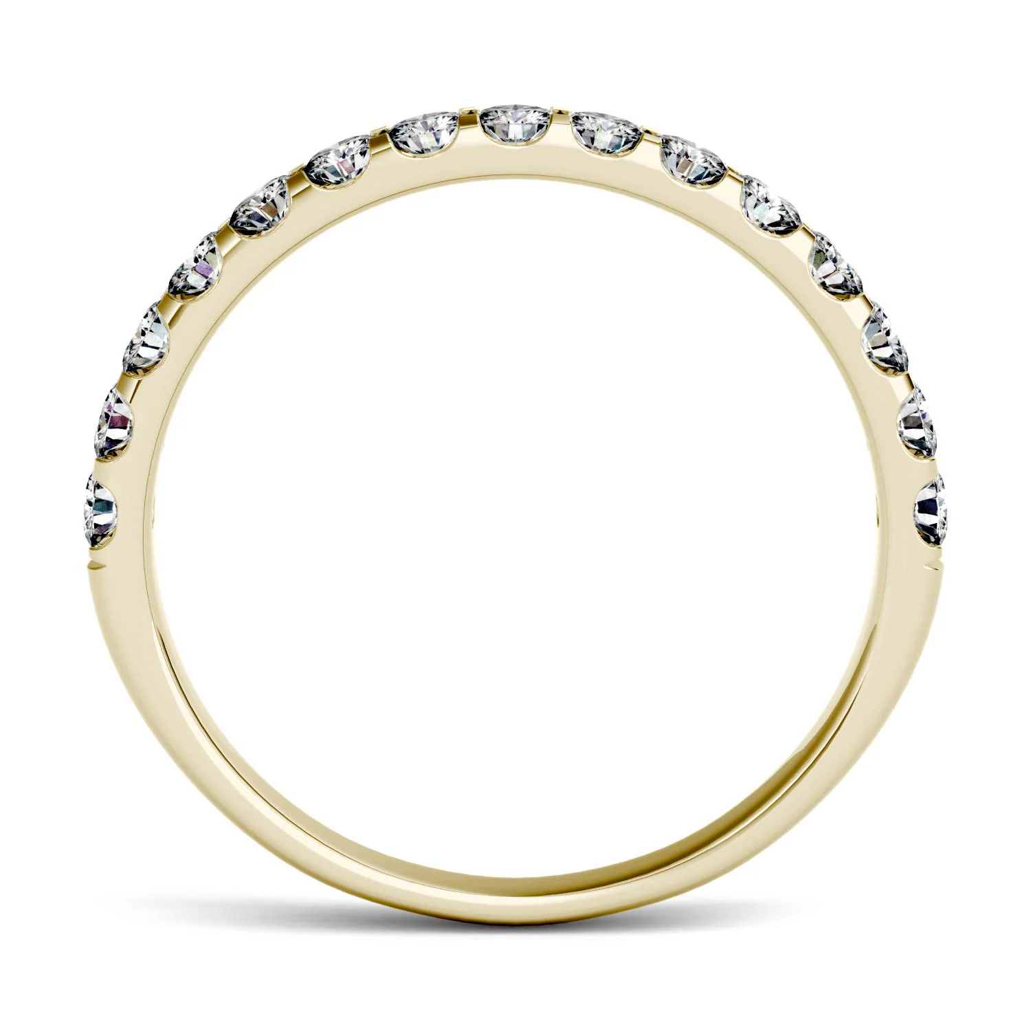 0.45 CTW DEW Round Moissanite Anniversary Band in 14K Yellow Gold - Image 4