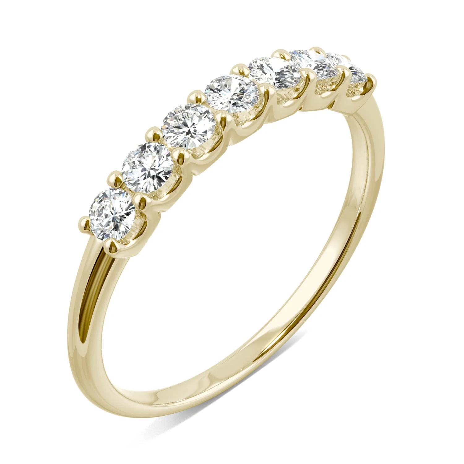0.42 CTW DEW Round Moissanite Anniversary Band in 14K Yellow Gold - Image 3