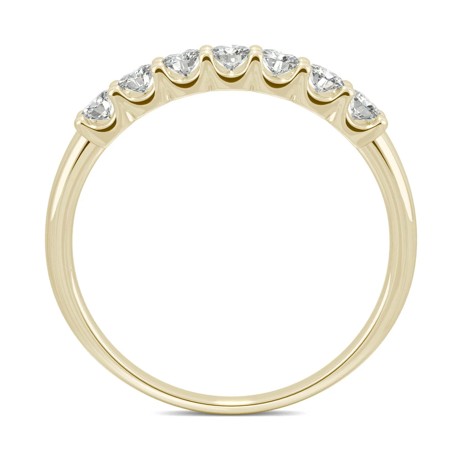 0.42 CTW DEW Round Moissanite Anniversary Band in 14K Yellow Gold - Image 4