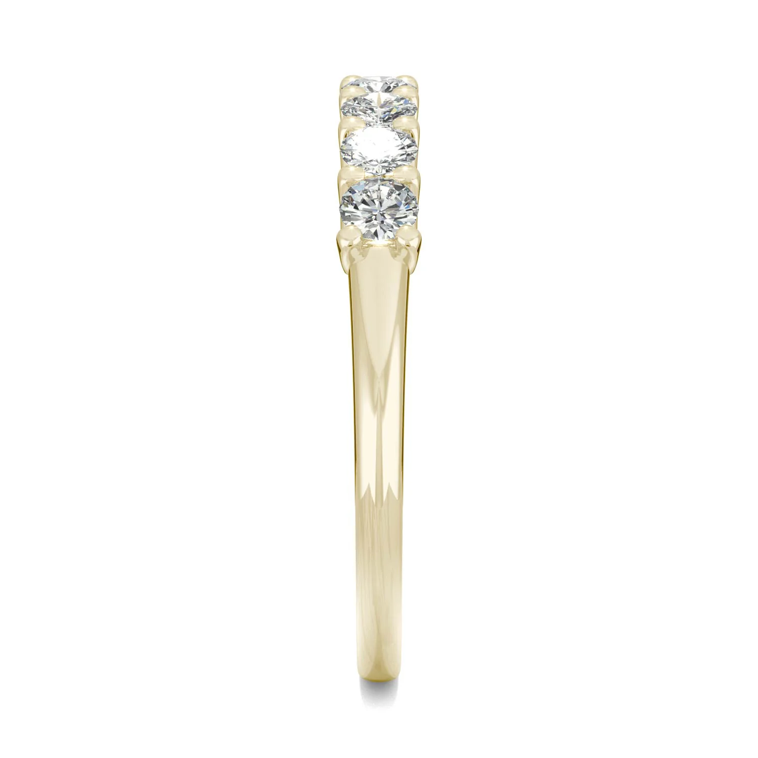 0.42 CTW DEW Round Moissanite Anniversary Band in 14K Yellow Gold - Image 5